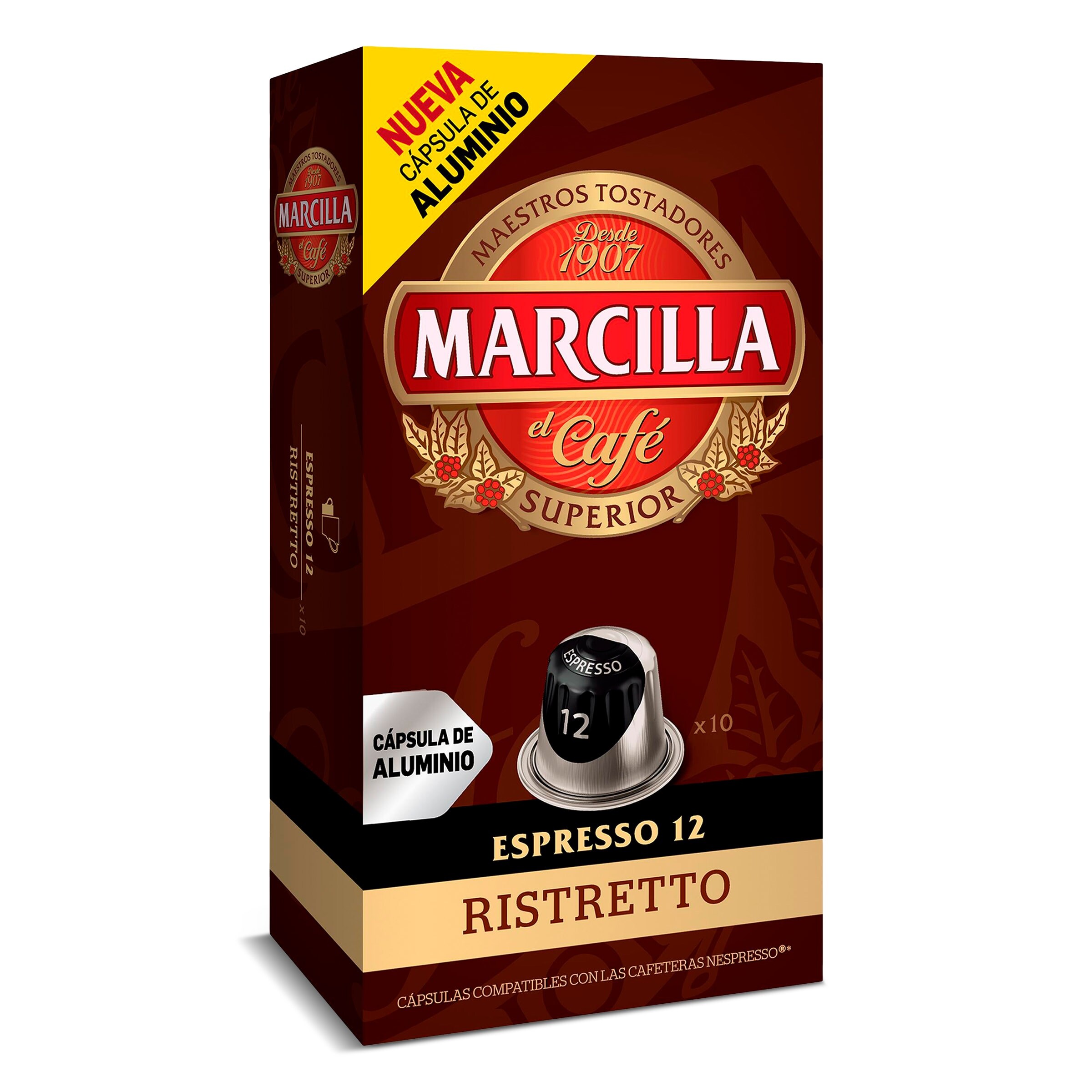 MARCILLA café extra fuerte 10 cápsulas caja 50 gr