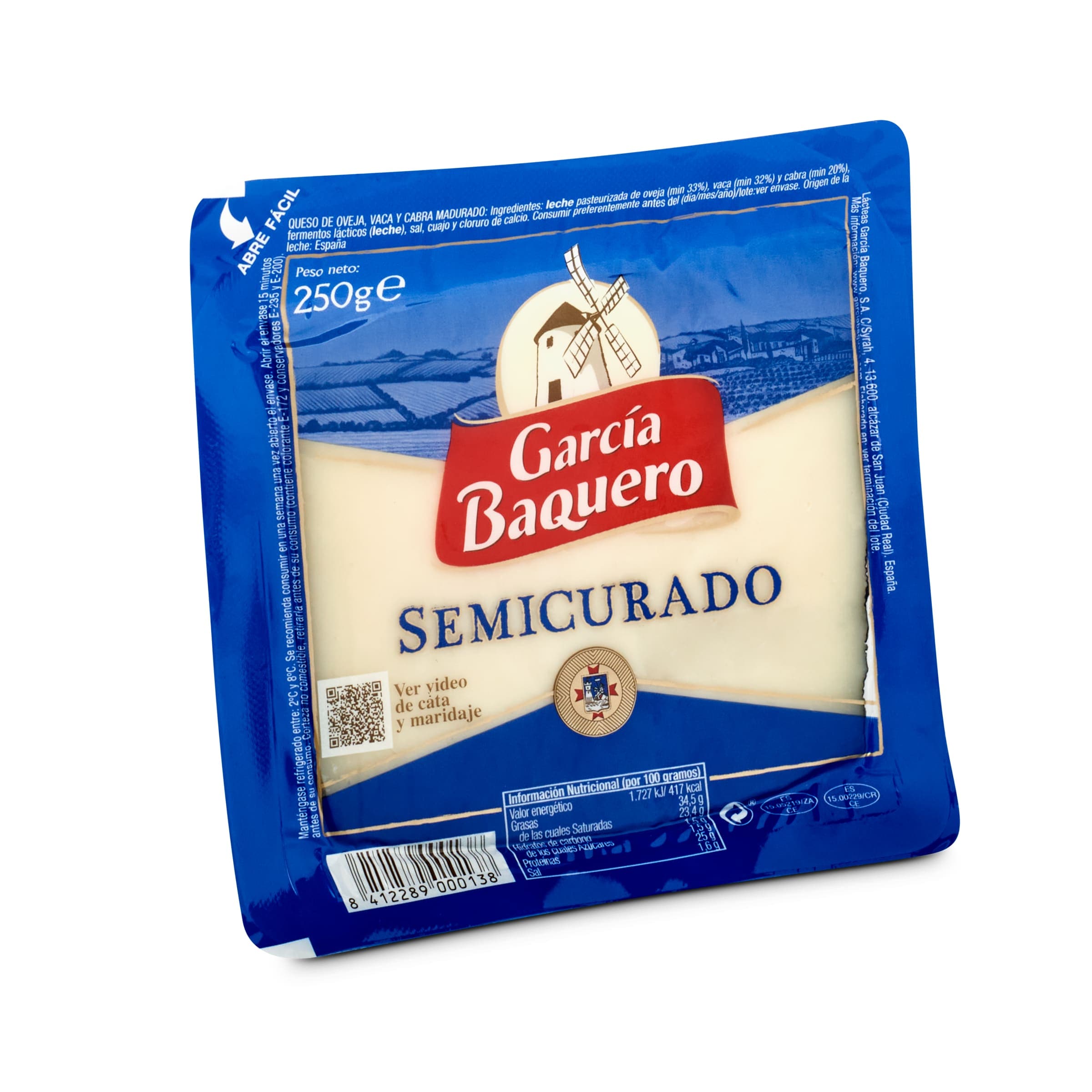 Queso semicurado GARCIA BAQUERO   250 GR