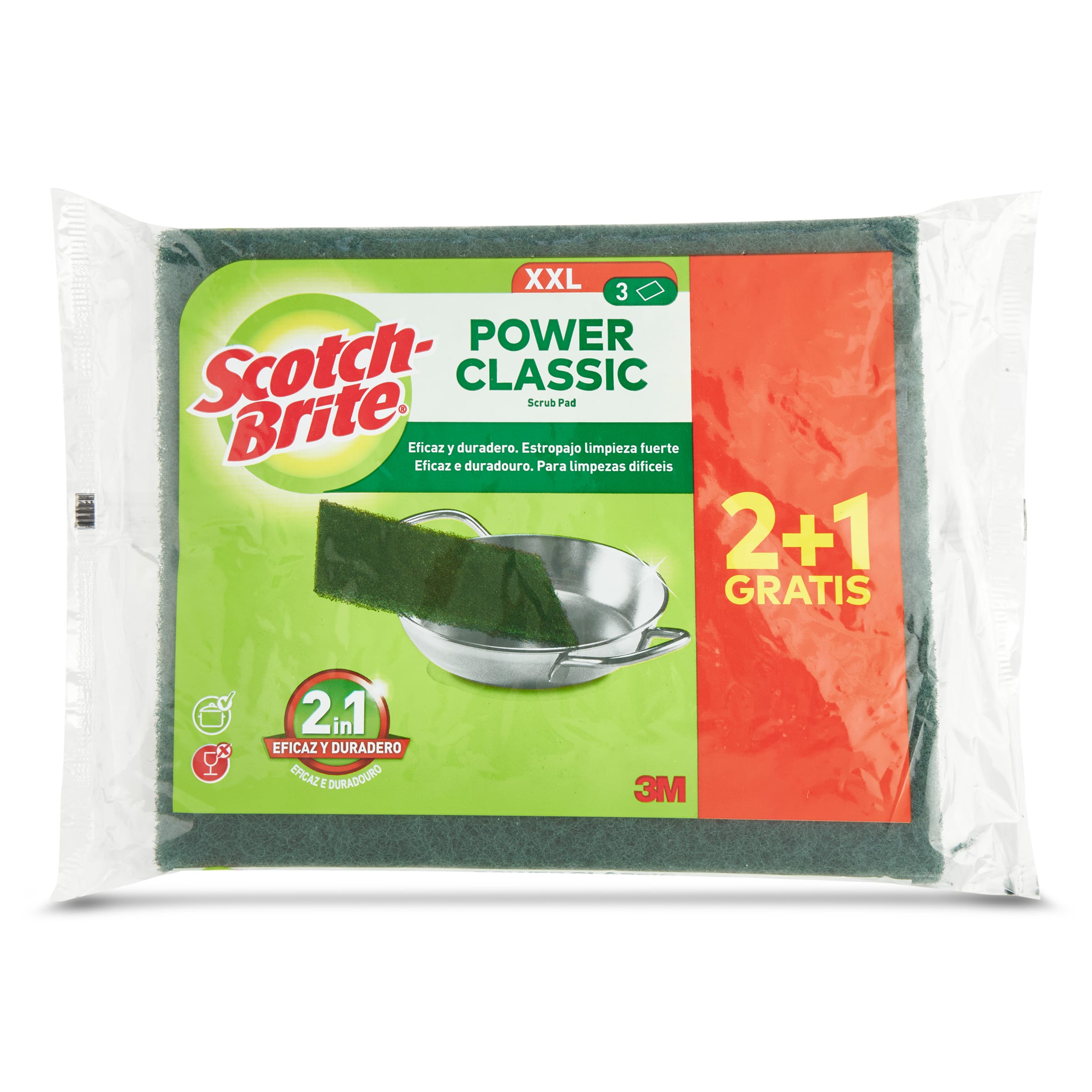SCOTCH BRITE estropajo gigante classic verde paquete 3 uds