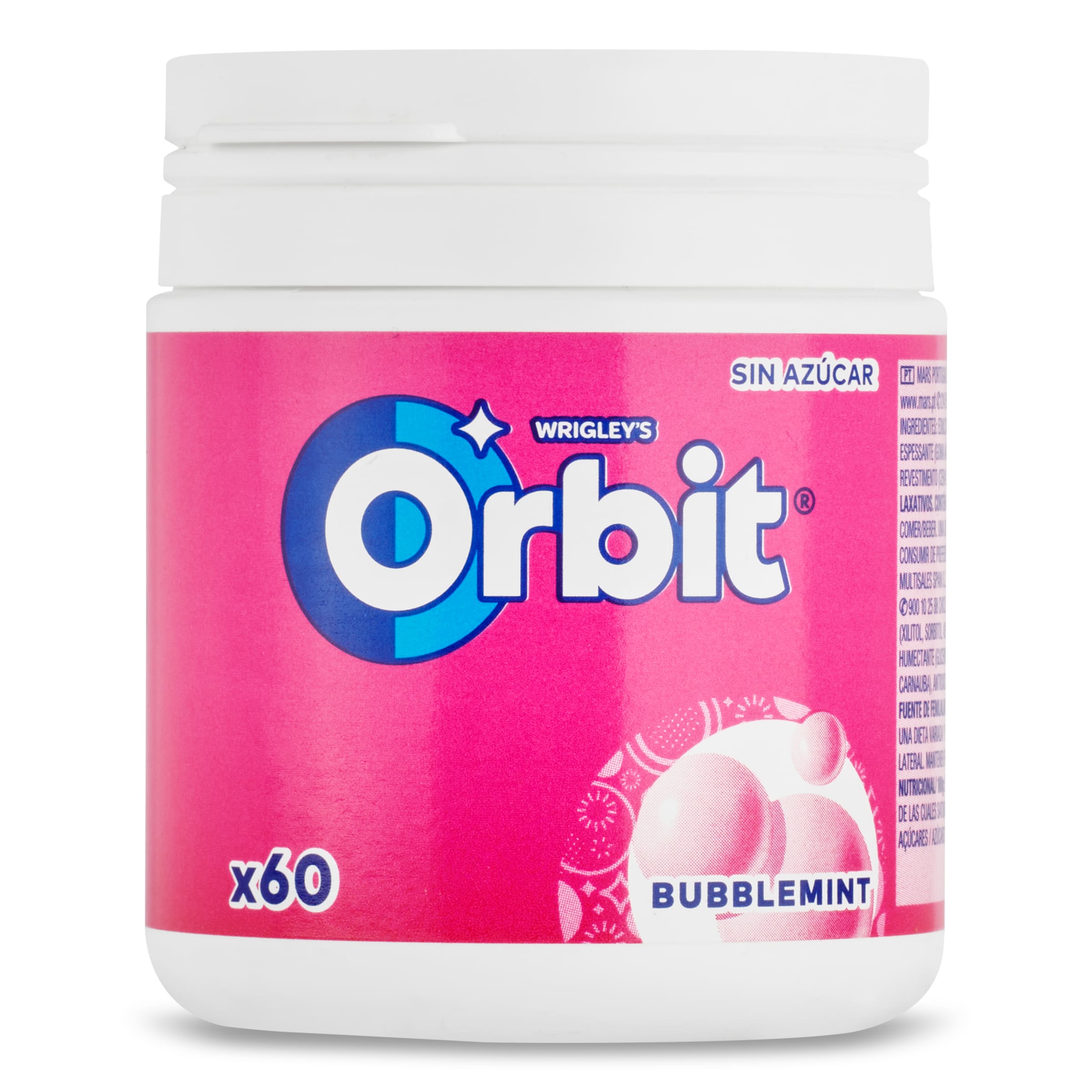 ORBIT chicle grageas sabor bubblemint bote 84 gr
