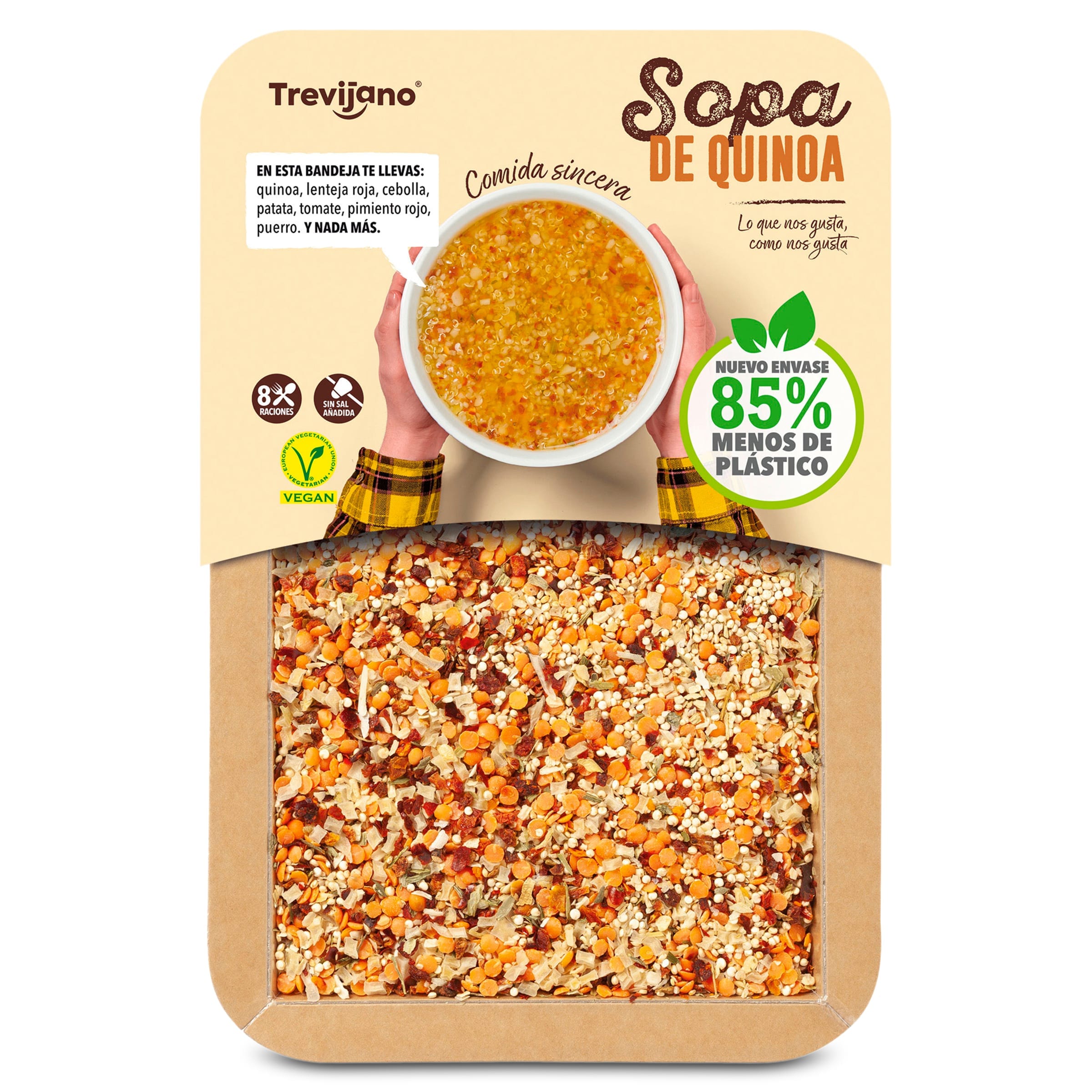 TREVIJANO sopa de quinoa bandeja 200 gr