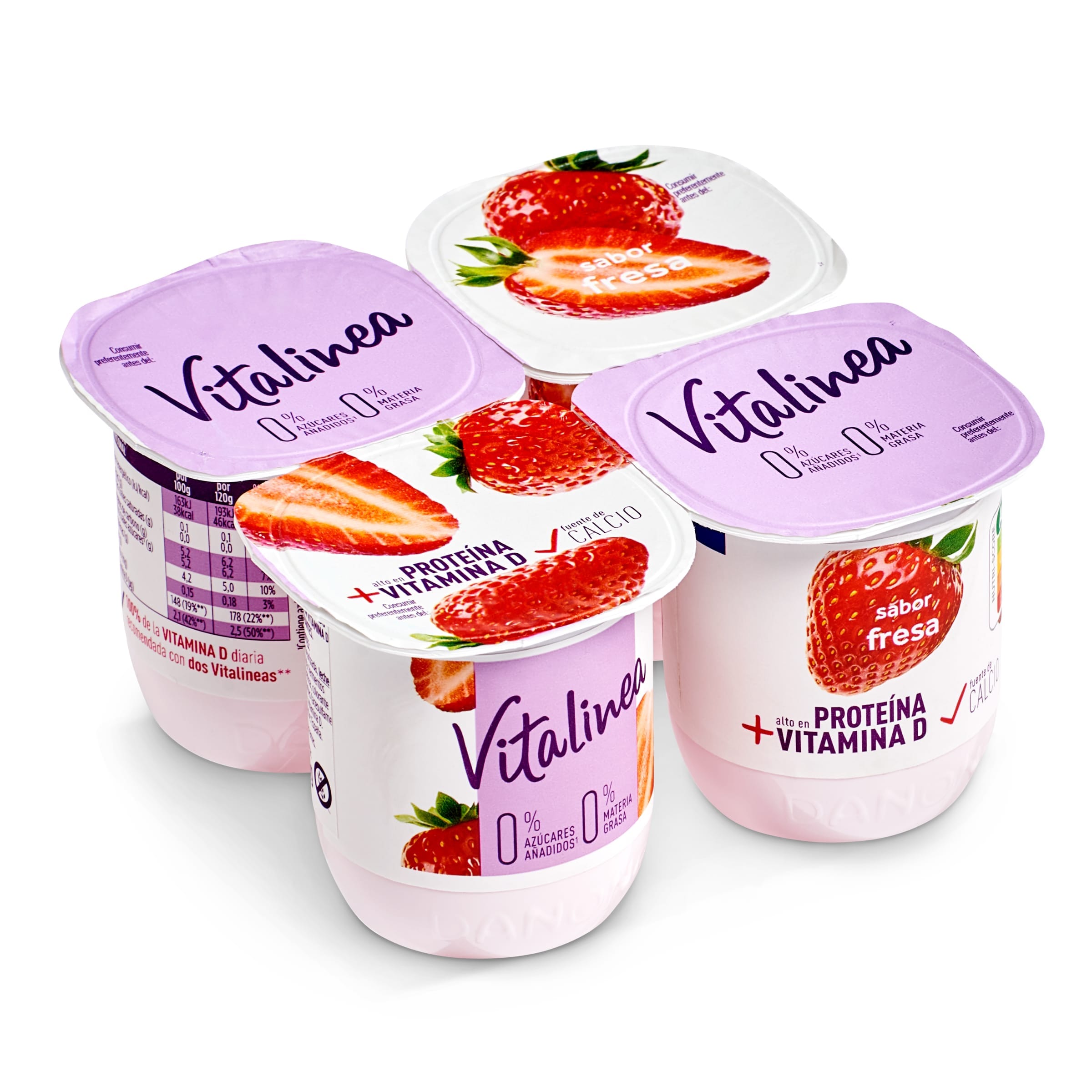 Yogur sabor fresa sin gluten pack 4 unidades 120 g · DANONE