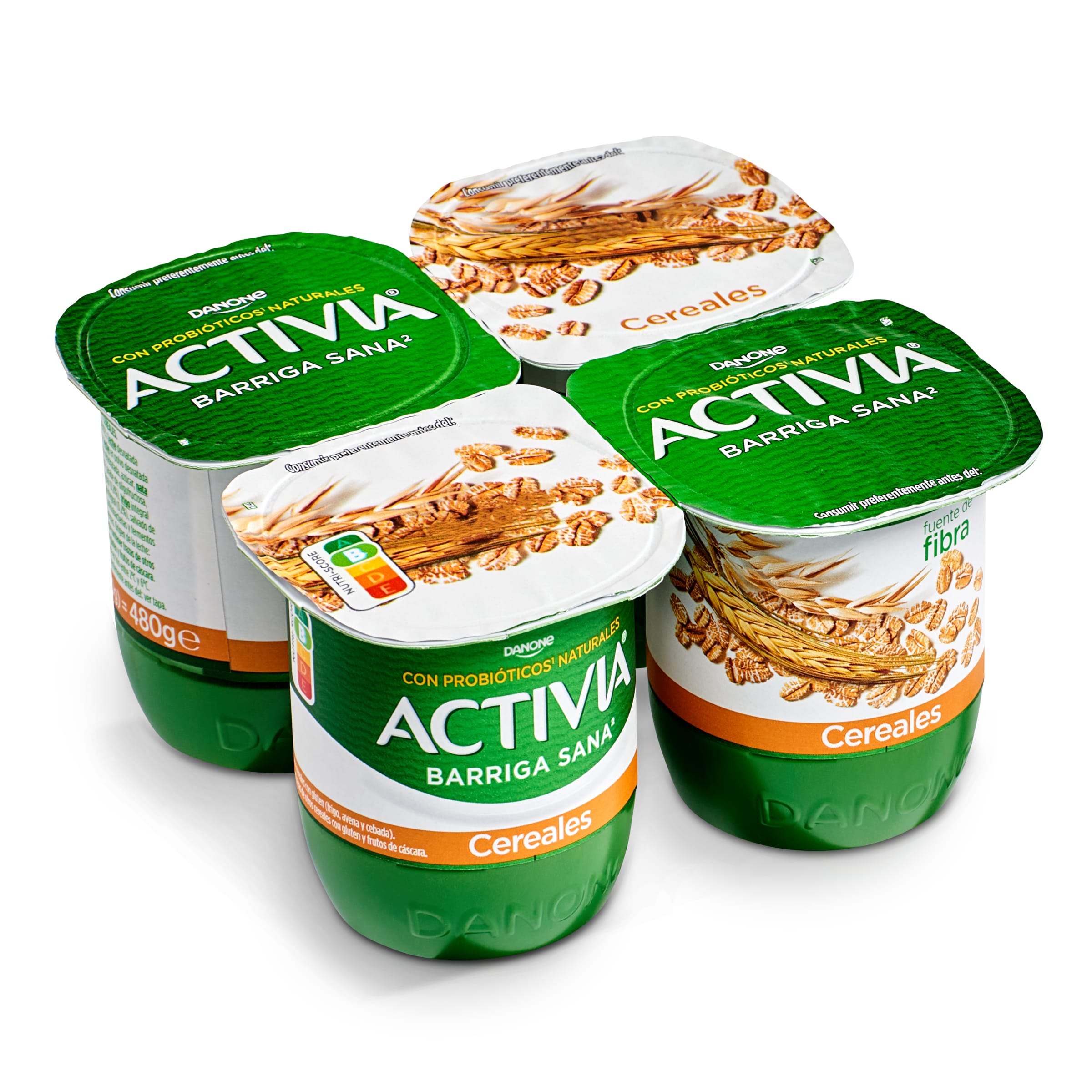DANONE ACTIVIA bífidus fibras con cereales pack 4 unidades 120 gr