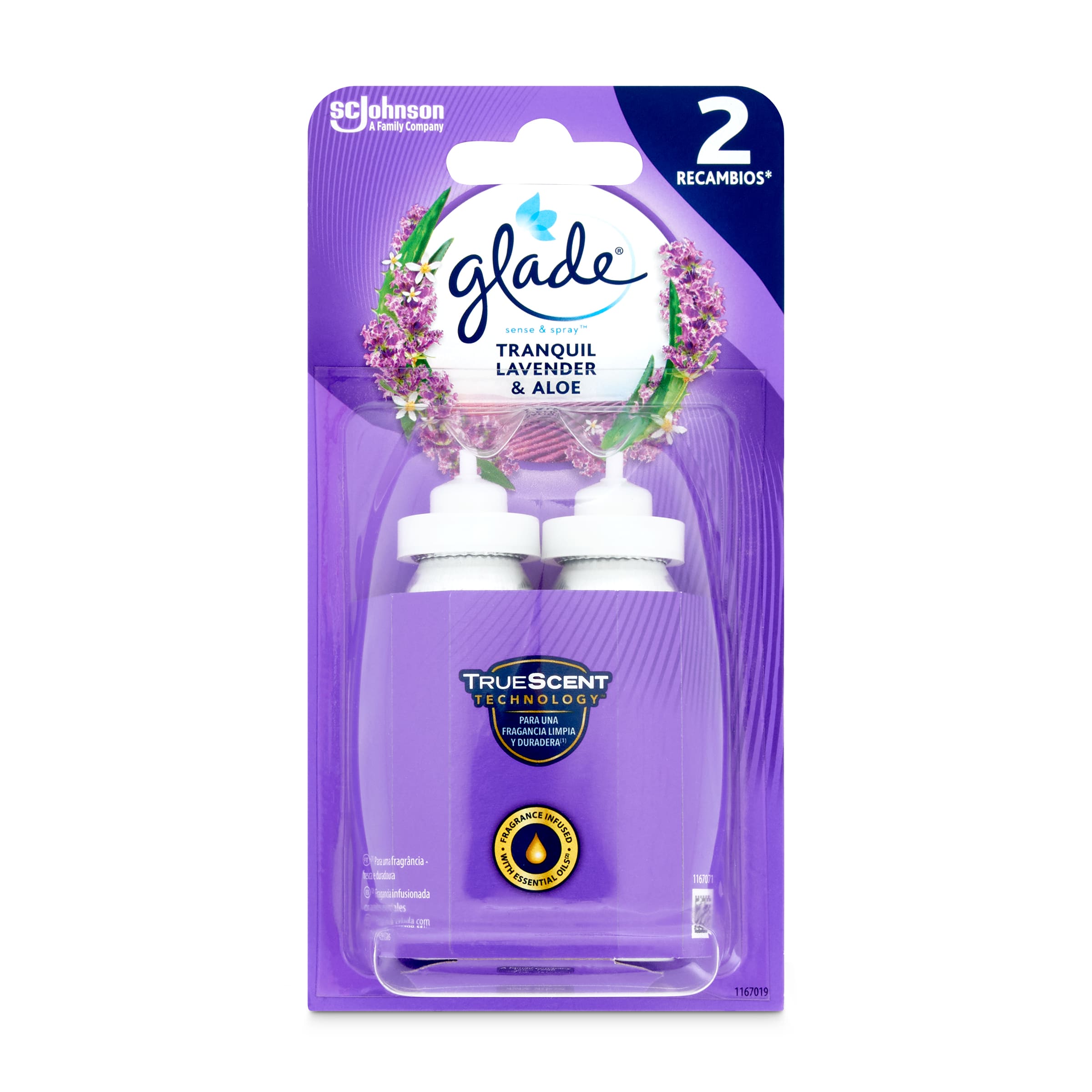 GLADE BY BRISE ambientador sense&spray lavanda recambio 2 uds