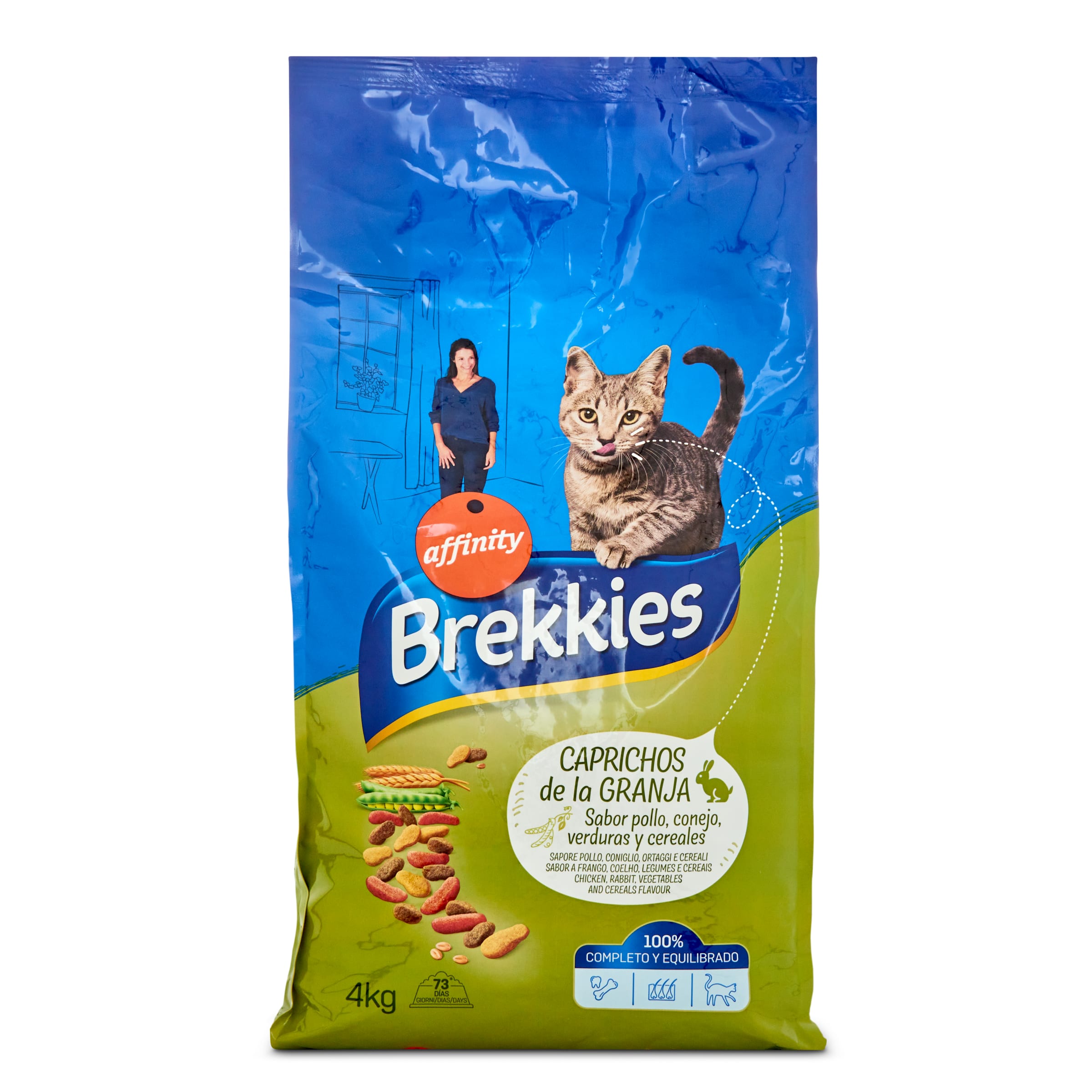 BREKKIES alimento para gatos caprichos de la granja bolsa 4 Kg
