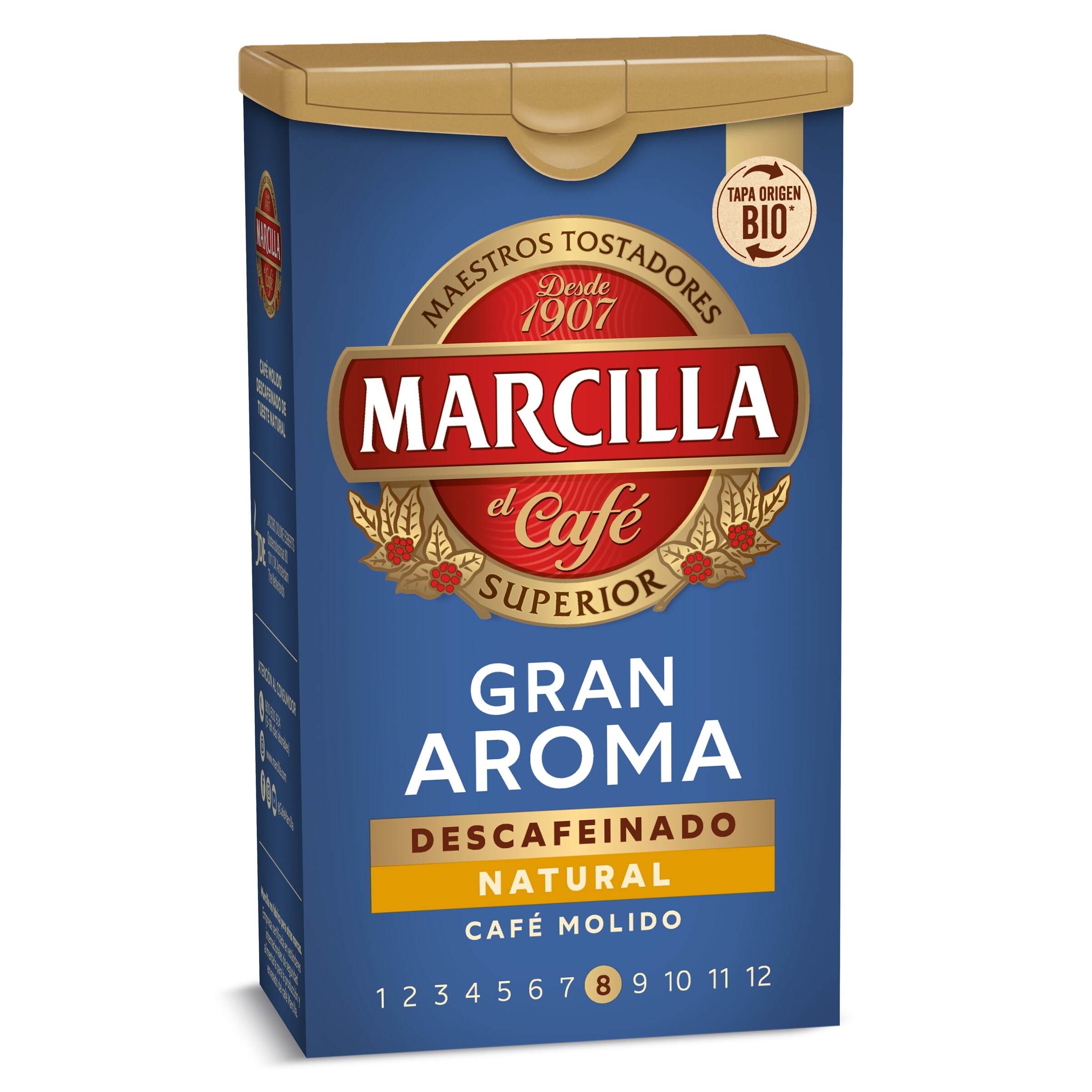 MARCILLA café molido descafeinado natural gran aroma paquete 200 gr