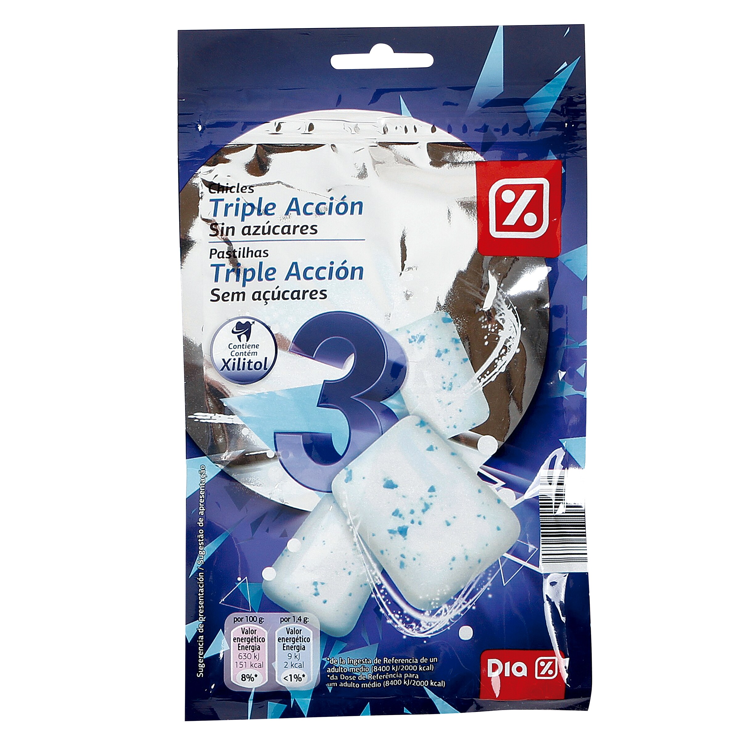 DIA chicle triple acción bolsa 84 gr