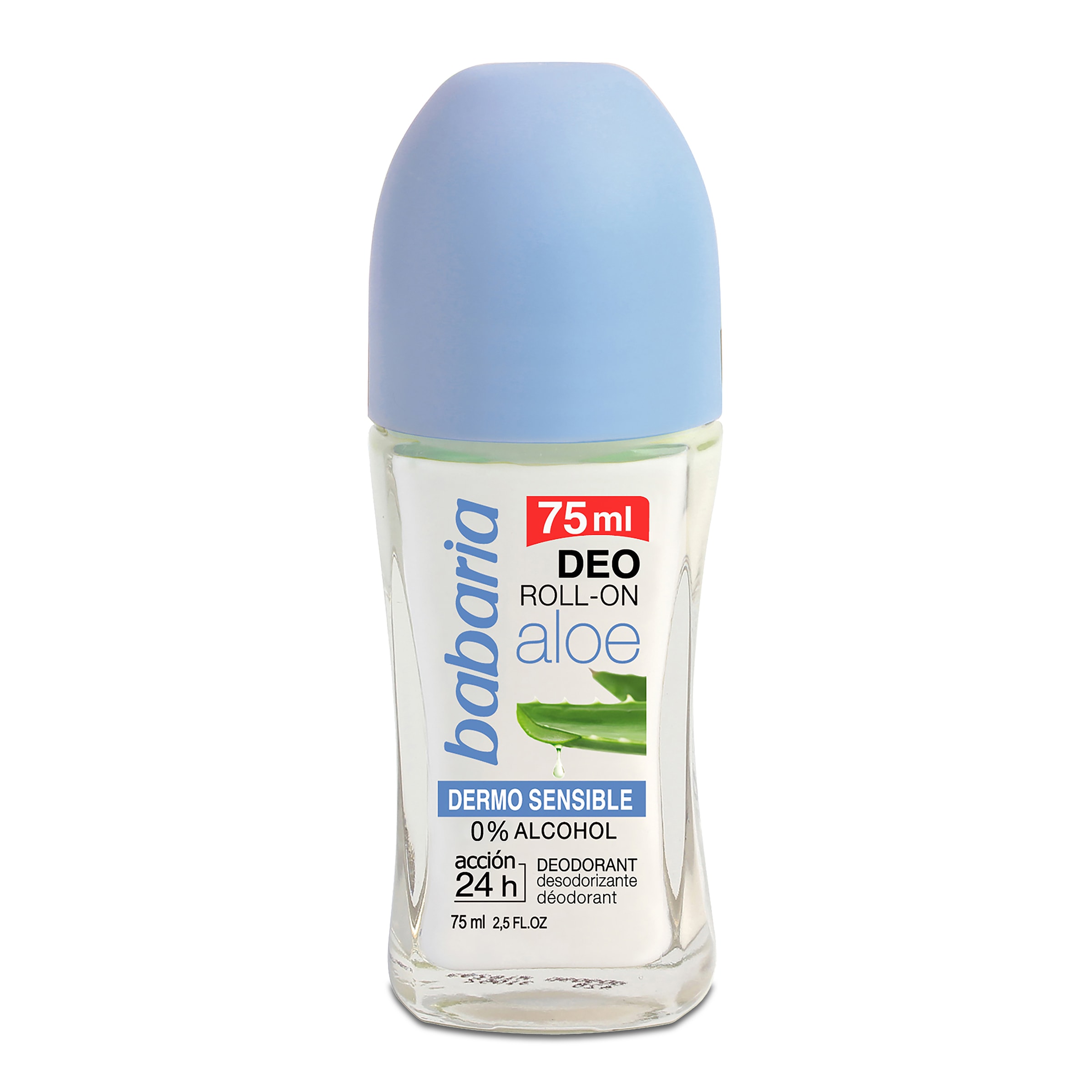 Desodorante roll-on aloe sin alcohol dermo sensible BABARIA   BOTE 75 ML