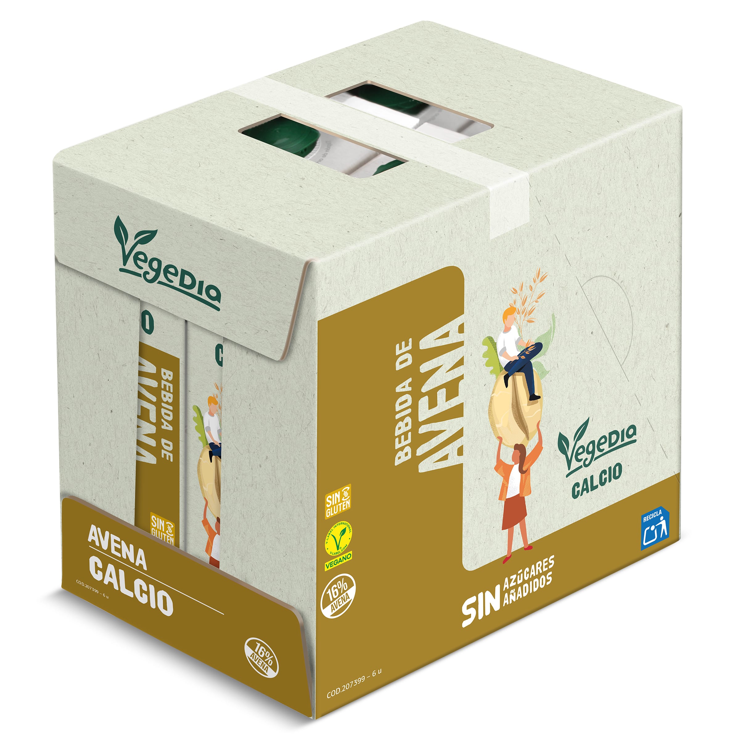Bebida de avena con calcio Dia Vegedia pack 6 x 1 L