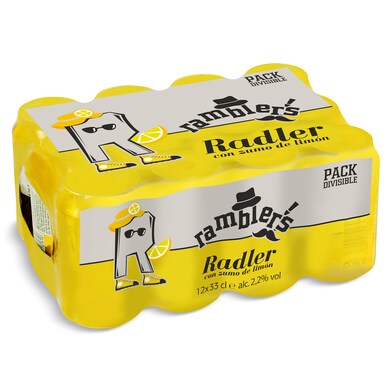 Cerveza radler con zumo de limón Ramblers de Dia pack 12 x 33 cl-0 Cerveza radler con zumo de limón Ramblers de Dia pack 12 x 33 cl-0