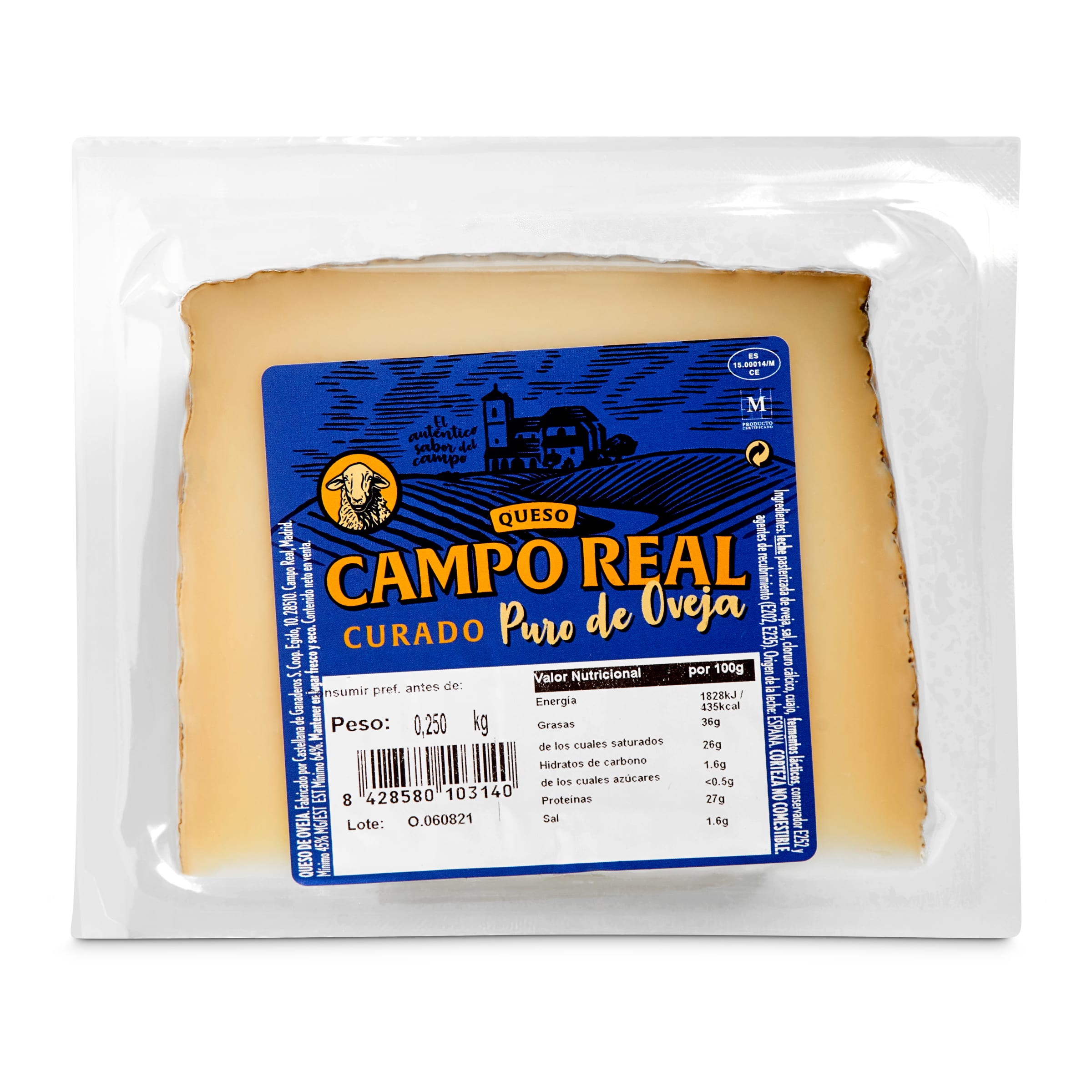 CAMPO REAL queso de oveja curado cuña 250 gr