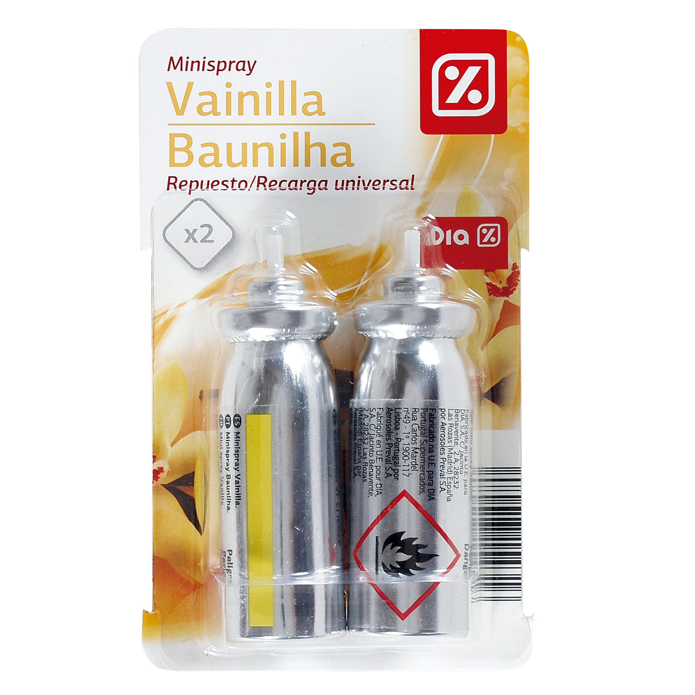 DIA mini ambientador aroma vainilla recambio spray 2 uds