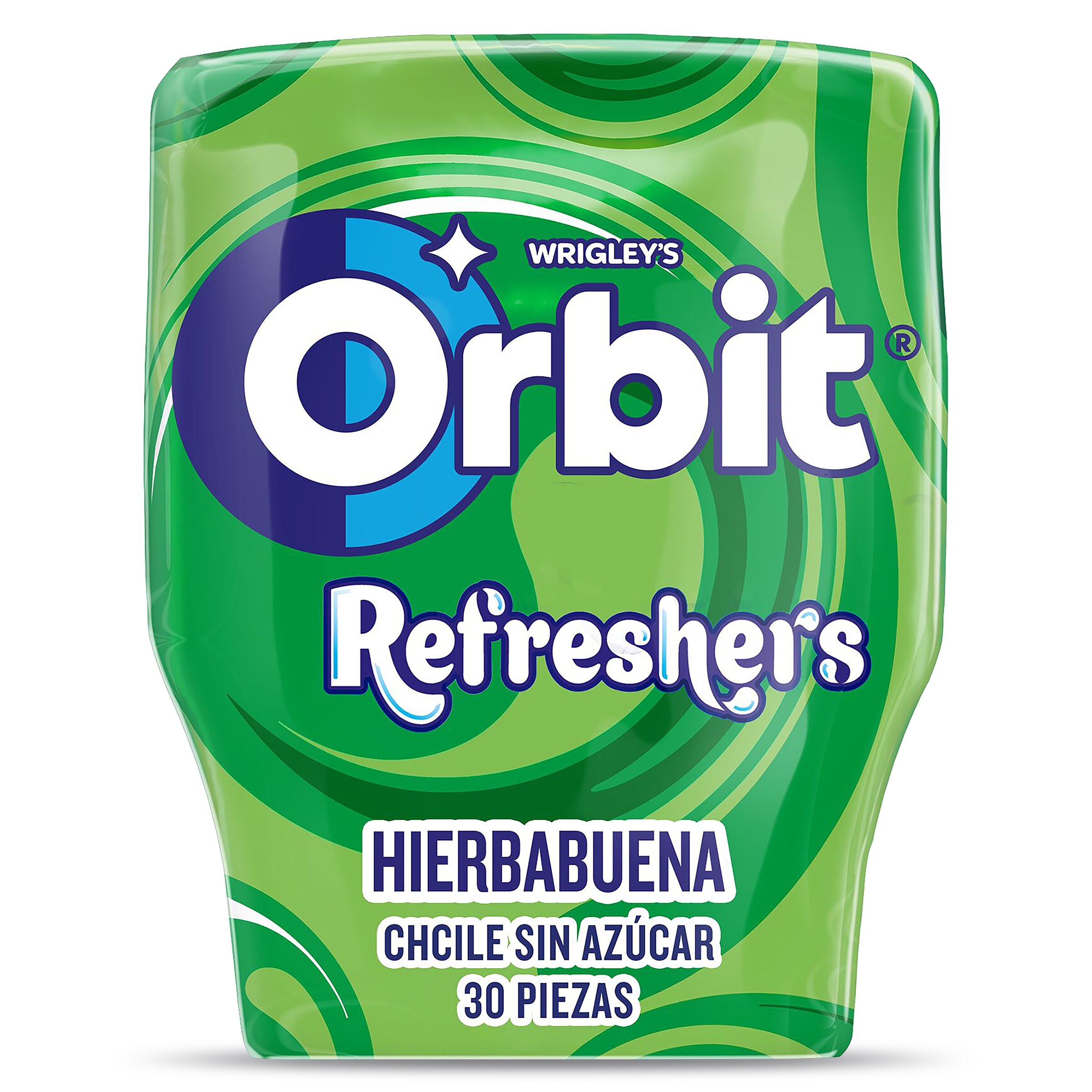 Chicles sabor hierbabuena sin azúcar refreshers Orbit bote 30 unidades
