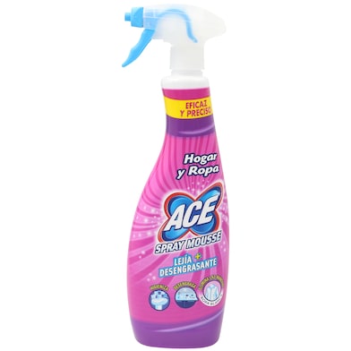 Spray mousse lejía + desengrasante para hogar y ropa Ace botella 700 ml -  Supermercados DIA