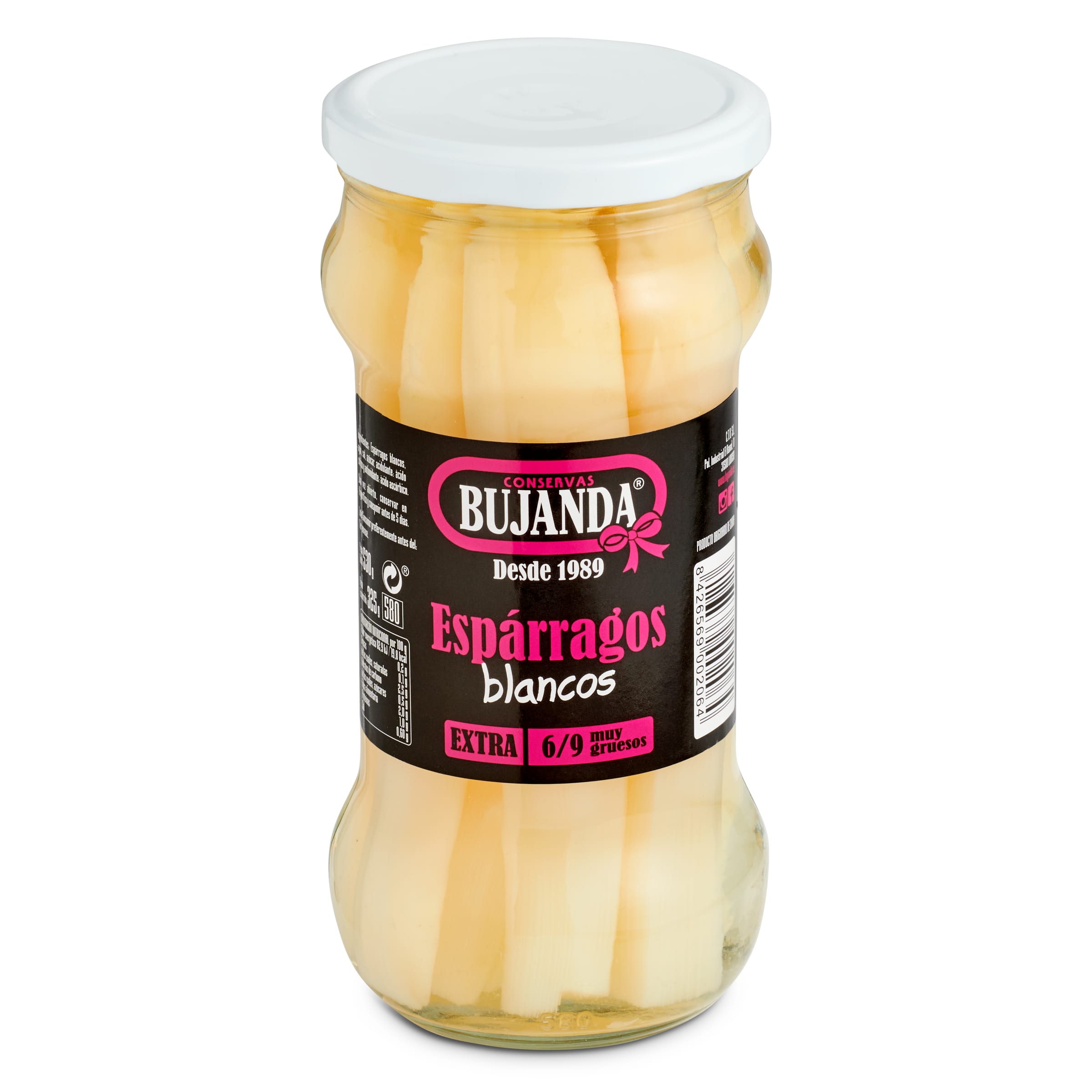 BUJANDA espárragos blancos extra muy gruesos  6/9 piezas frasco 325 gr