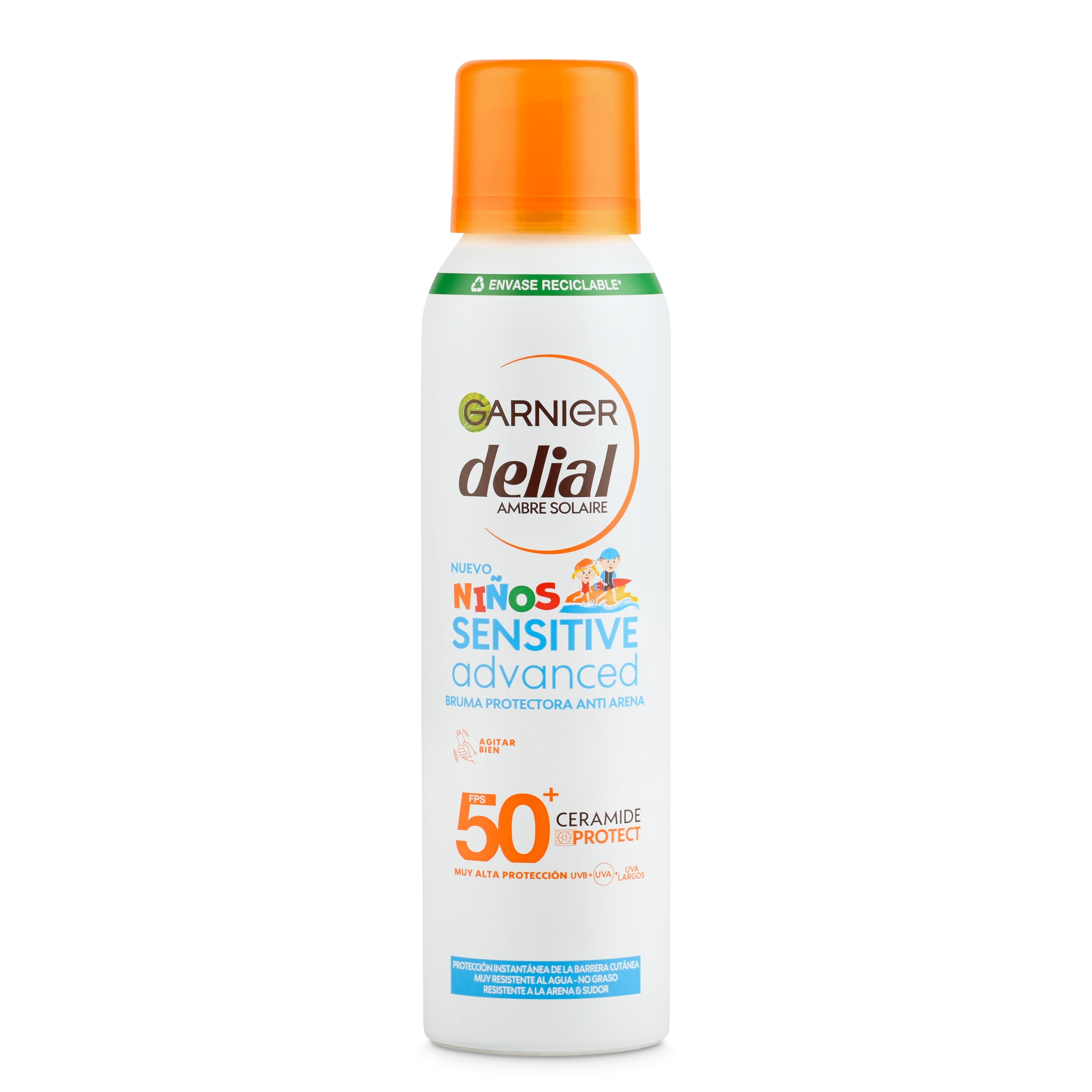 Bruma solar para niños anti arena spf 50+ Delial frasco 200 ml