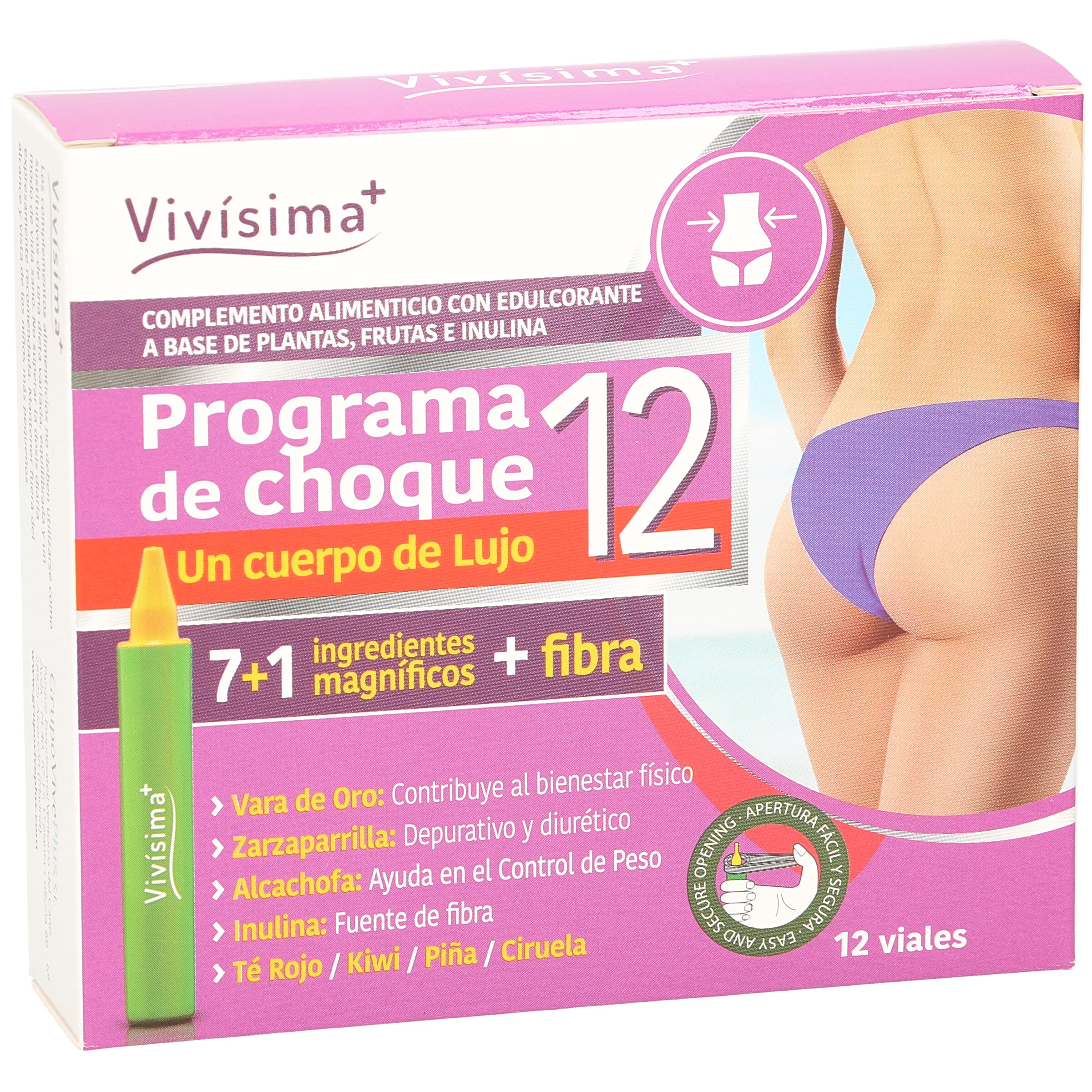 VIVISIMA+ programa choque12 complemento a base de plantas e inulina 12 uds
