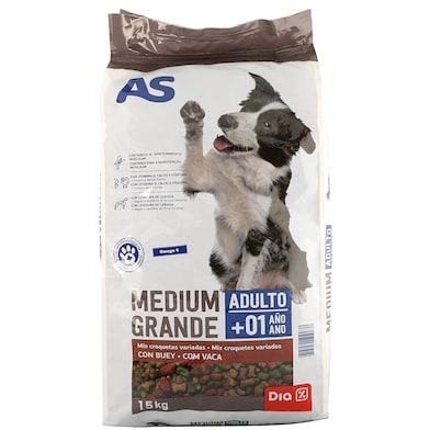 Alimento para perros adultos mix buey AS AS BOLSA 15 KG - Supermercados DIA