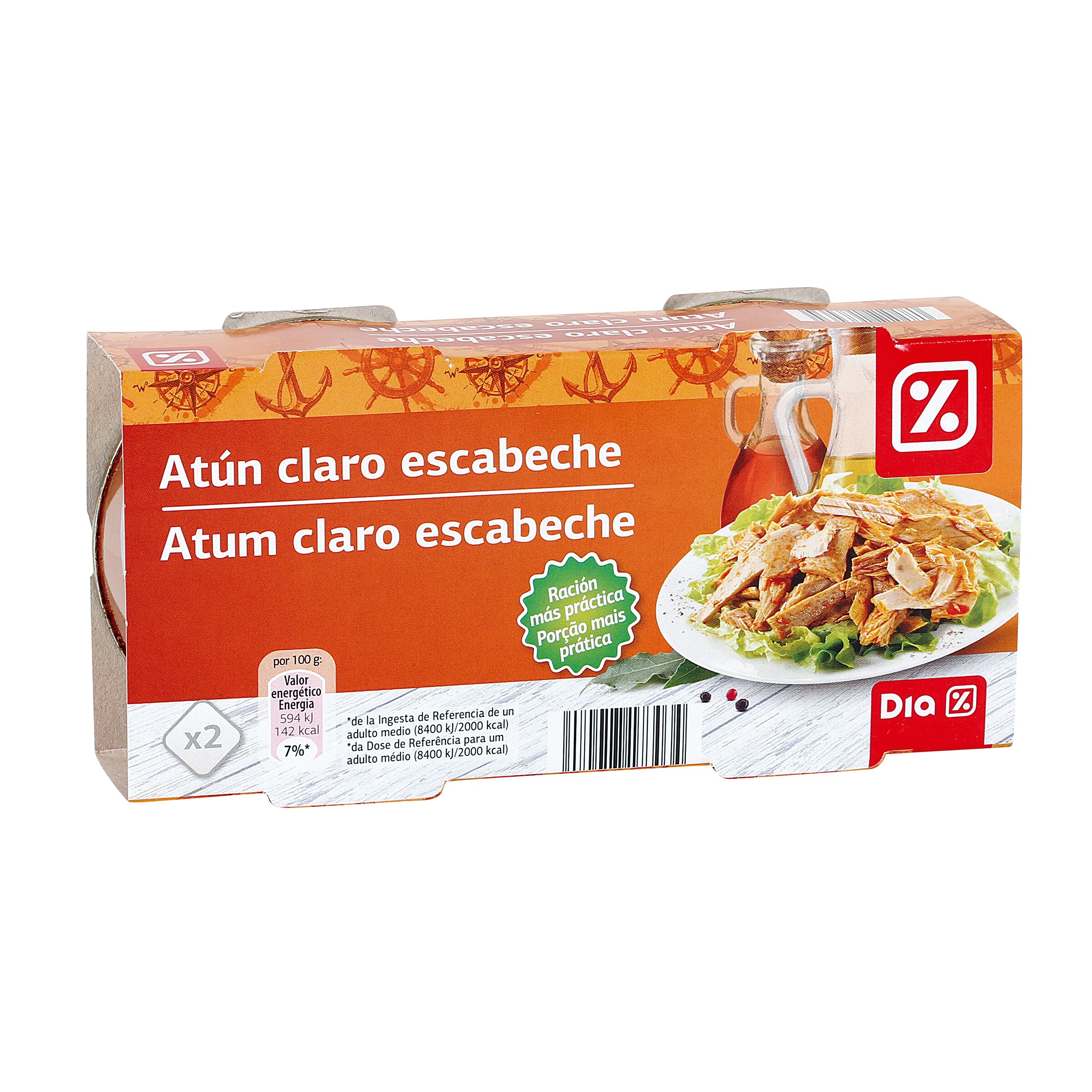 DIA atún claro en escabeche pack 2 latas 104 gr