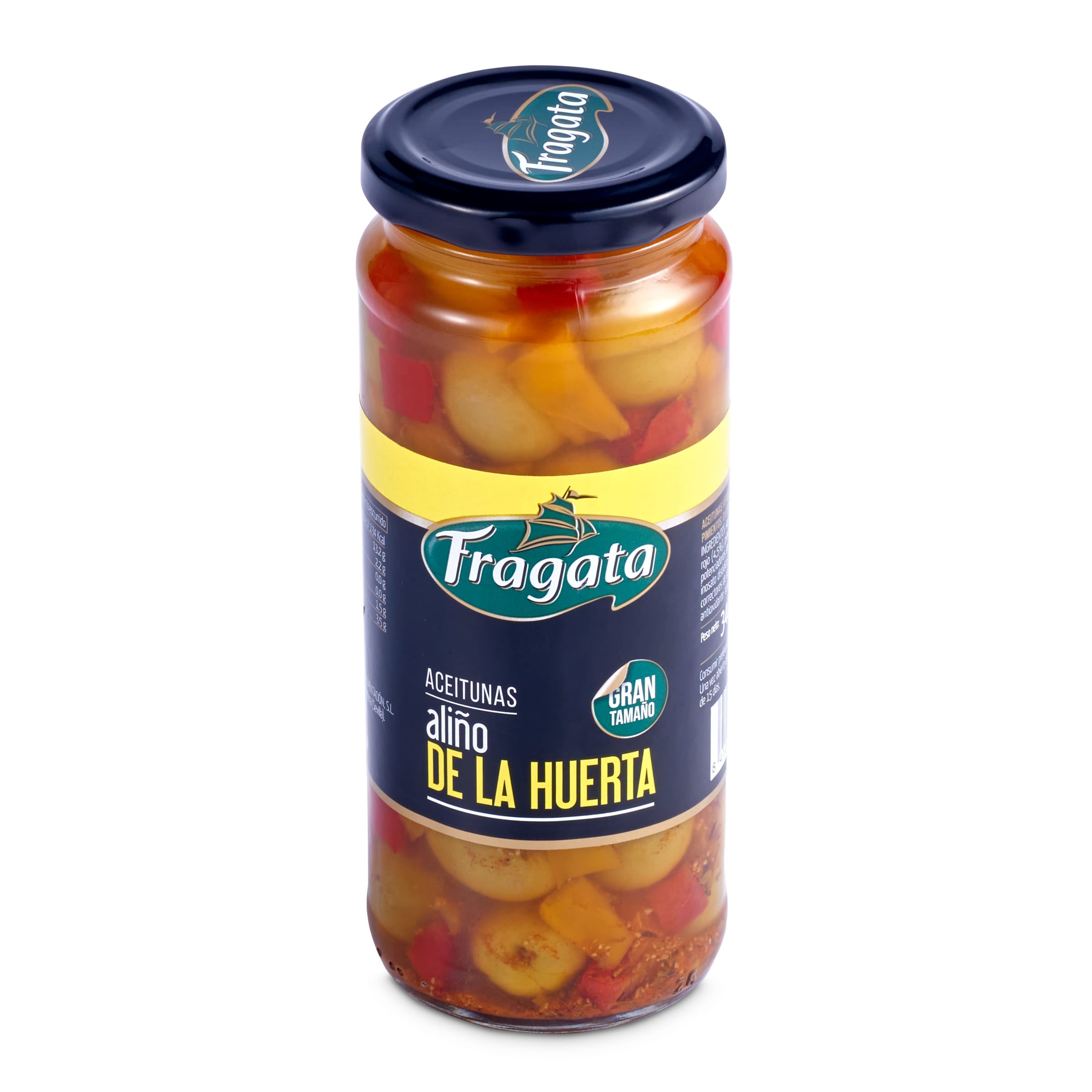 FRAGATA aceitunas verdes aliño de la huerta frasco 163 gr