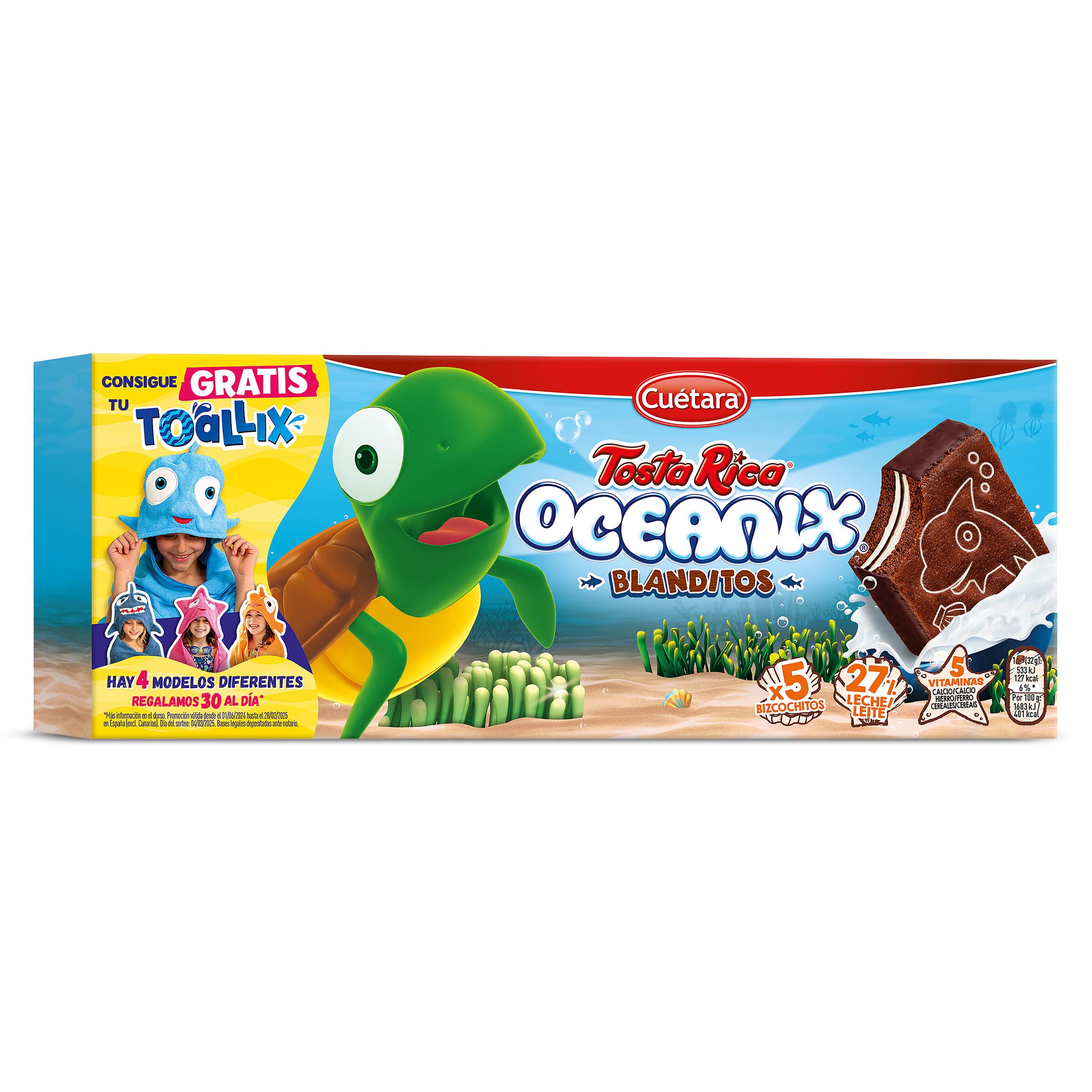 CUETARA Tosta rica bizcochitos rellenos oceanix caja 160 gr