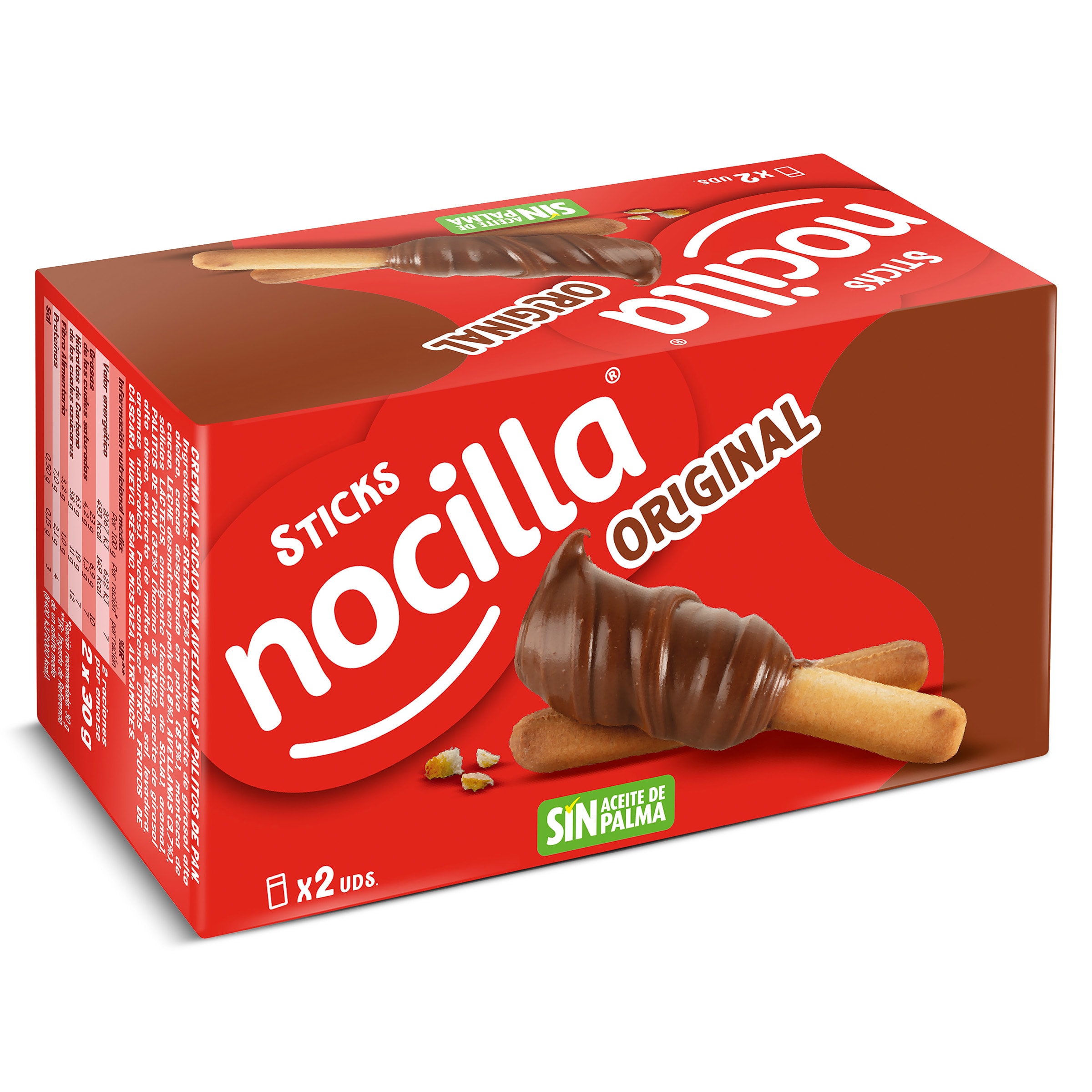 NOCILLA sticks original pack 2 unidades 30 gr