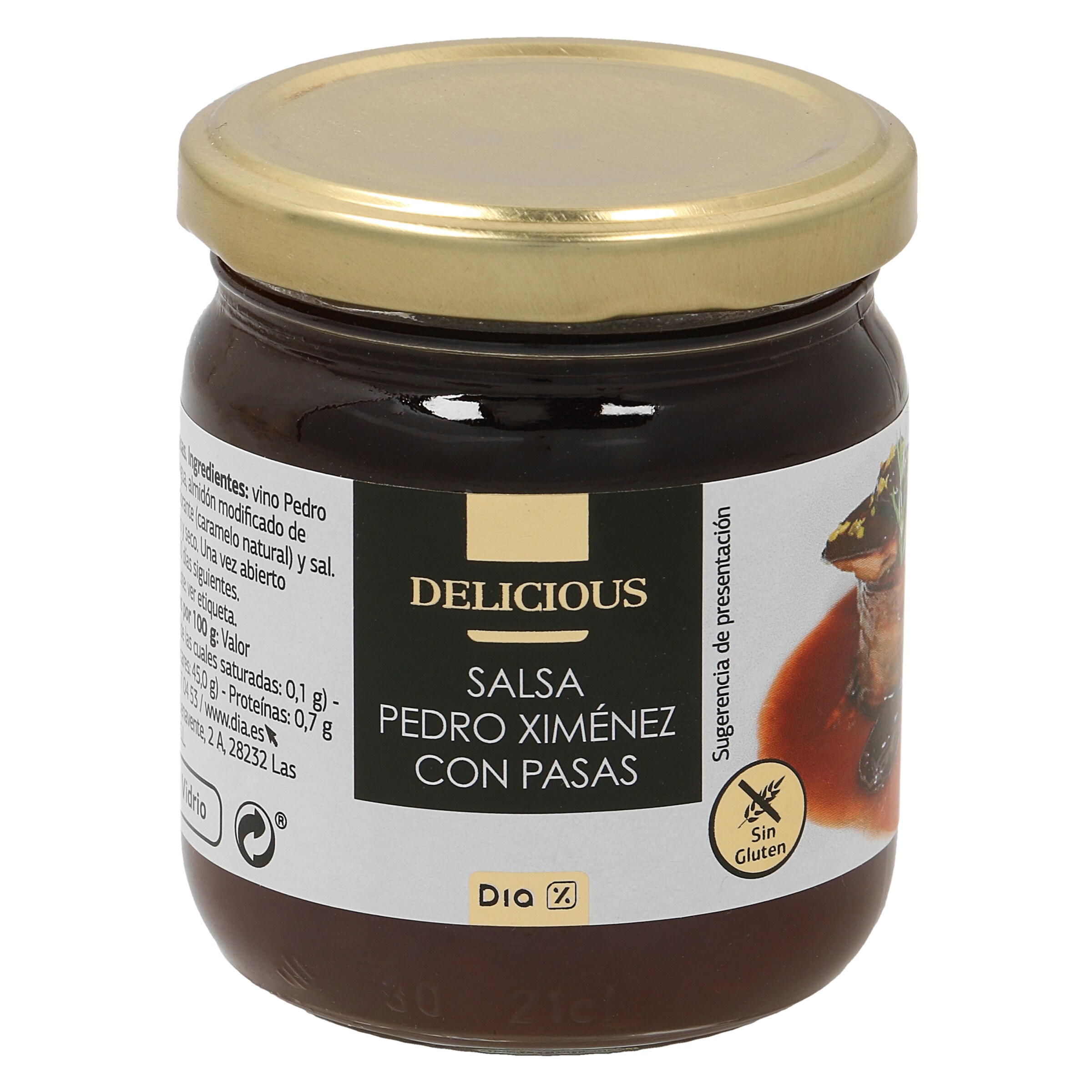 DIA DELICIOUS salsa pedro ximenéz con pasas fraco 215 gr