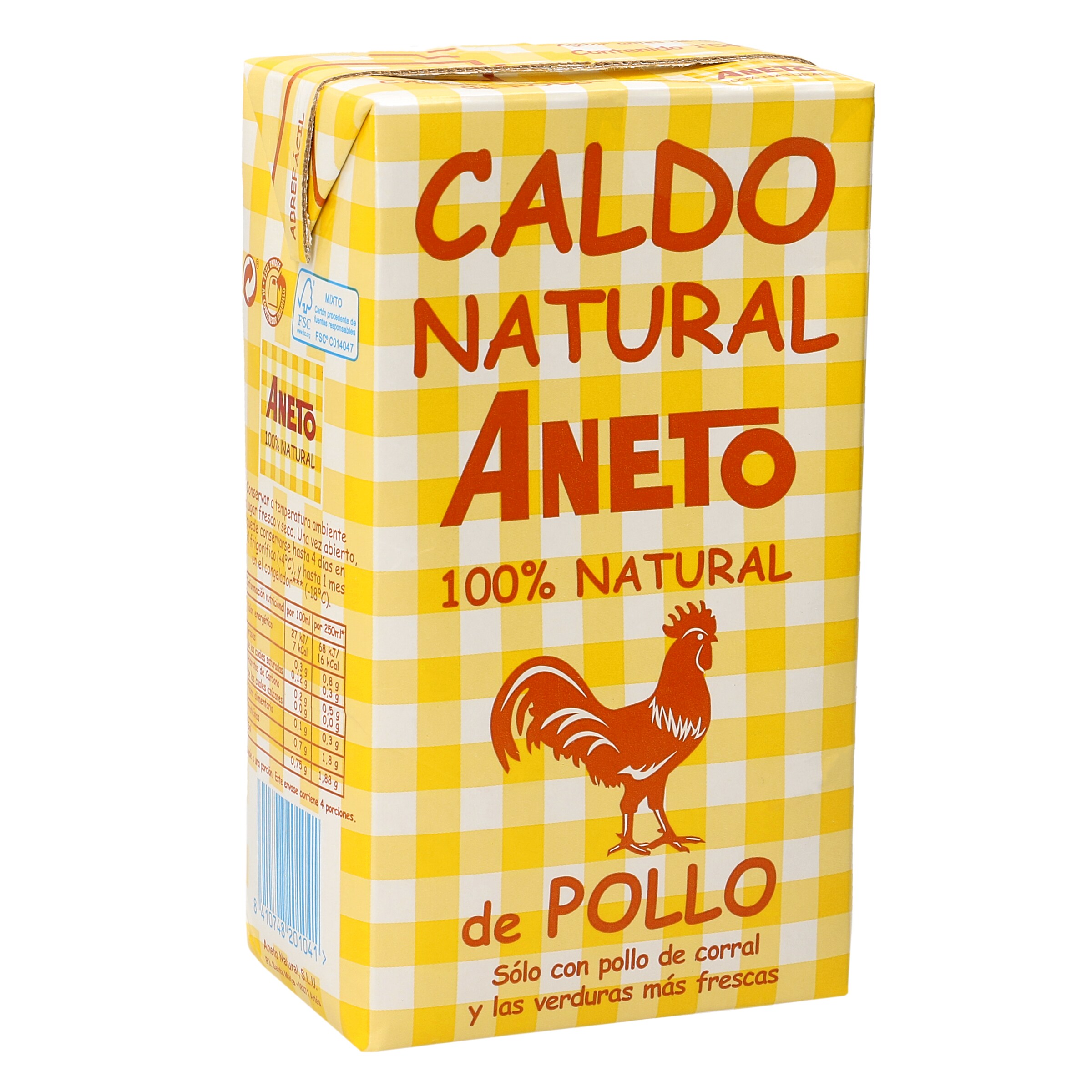 ANETO caldo natural de pollo envase 1,04 lt