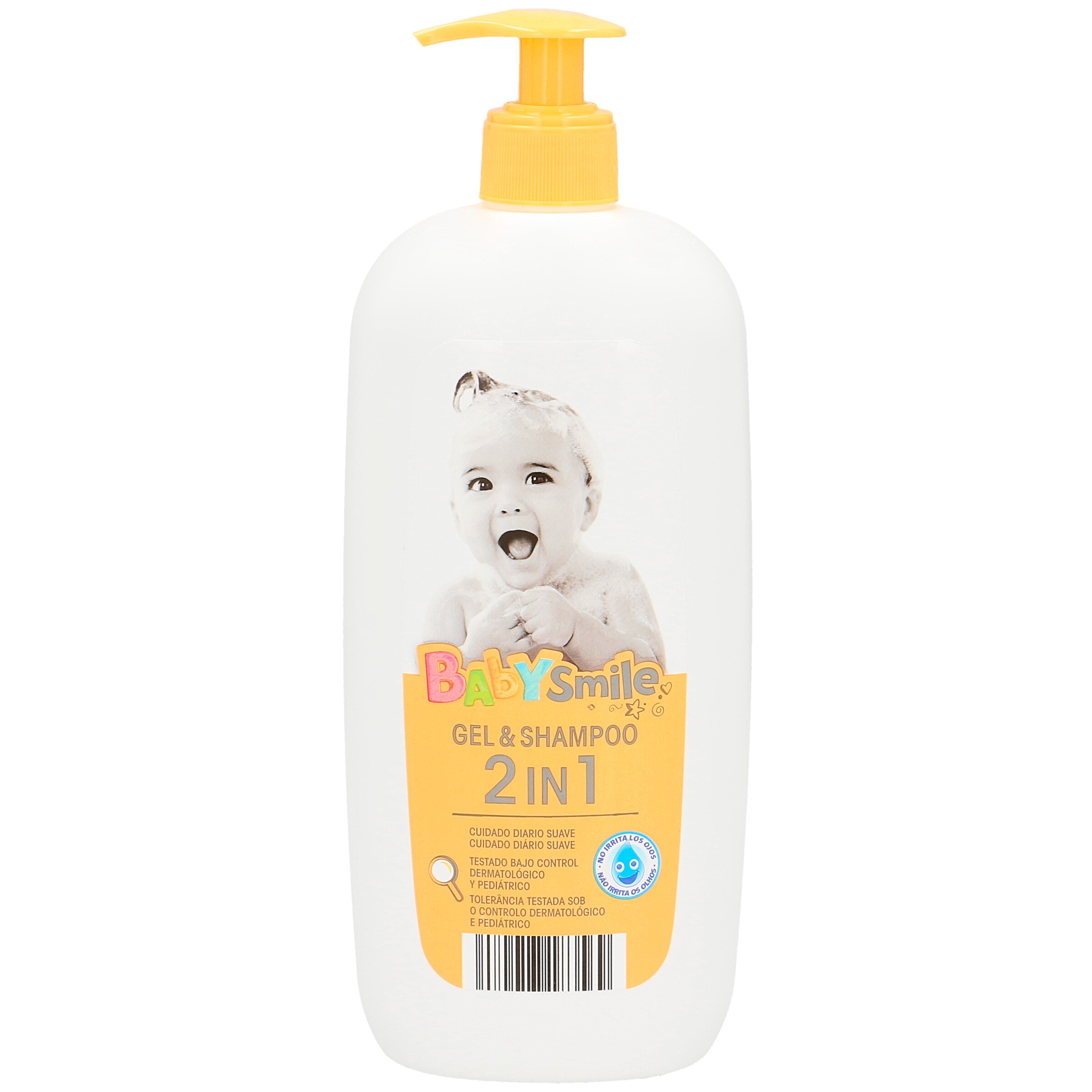 BABYSMILE gel y champú 2 en 1 suave dosificador 750 ml