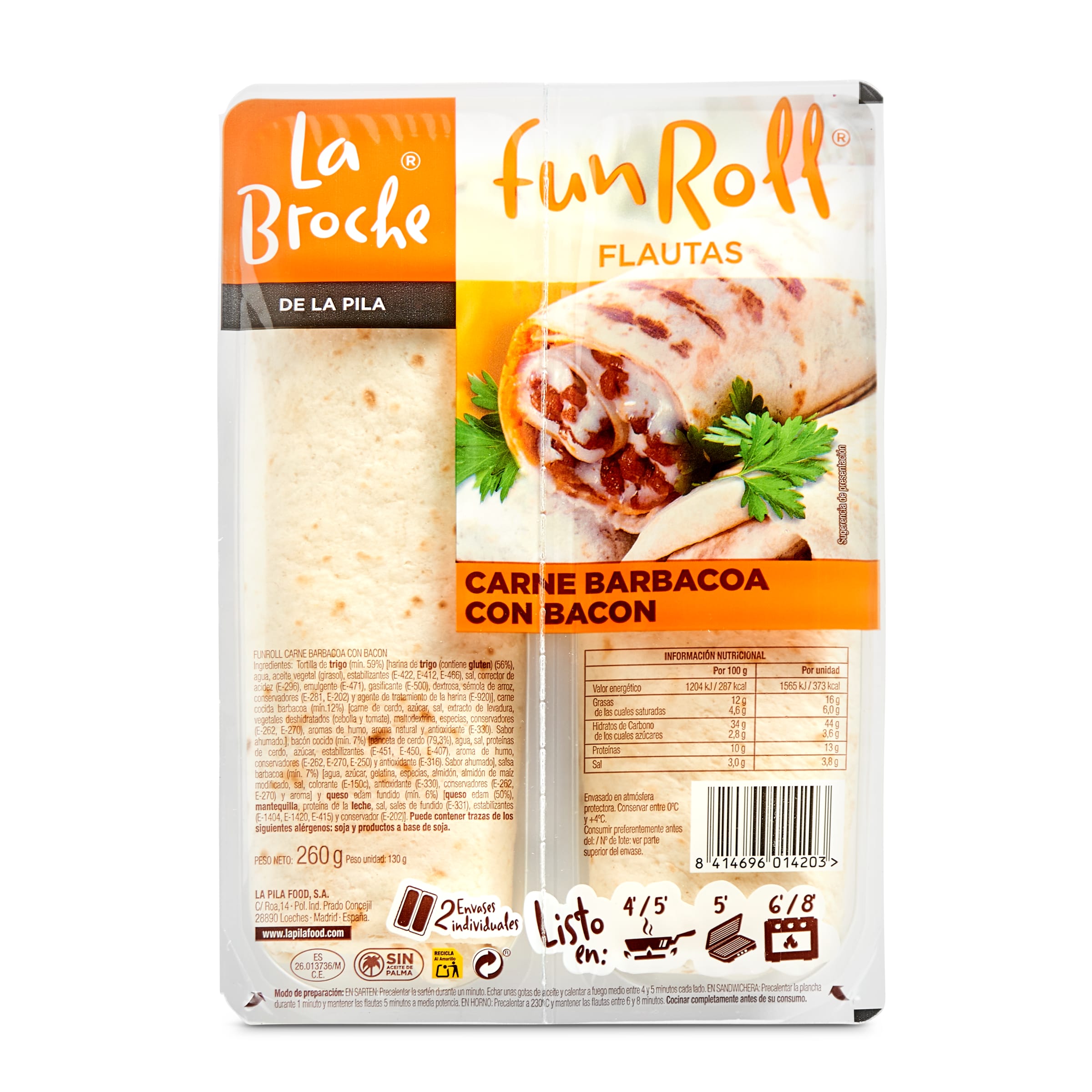 LA BROCHE Fun roll carne barbacoa con bacon bandeja 260 gr