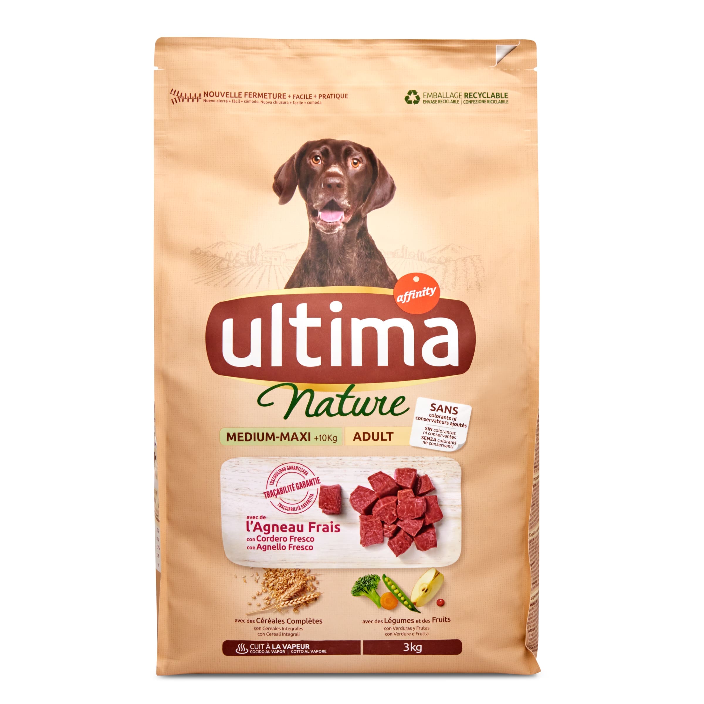 ULTIMA Nature alimento para perros medianos con cordero bolsa 3 Kg