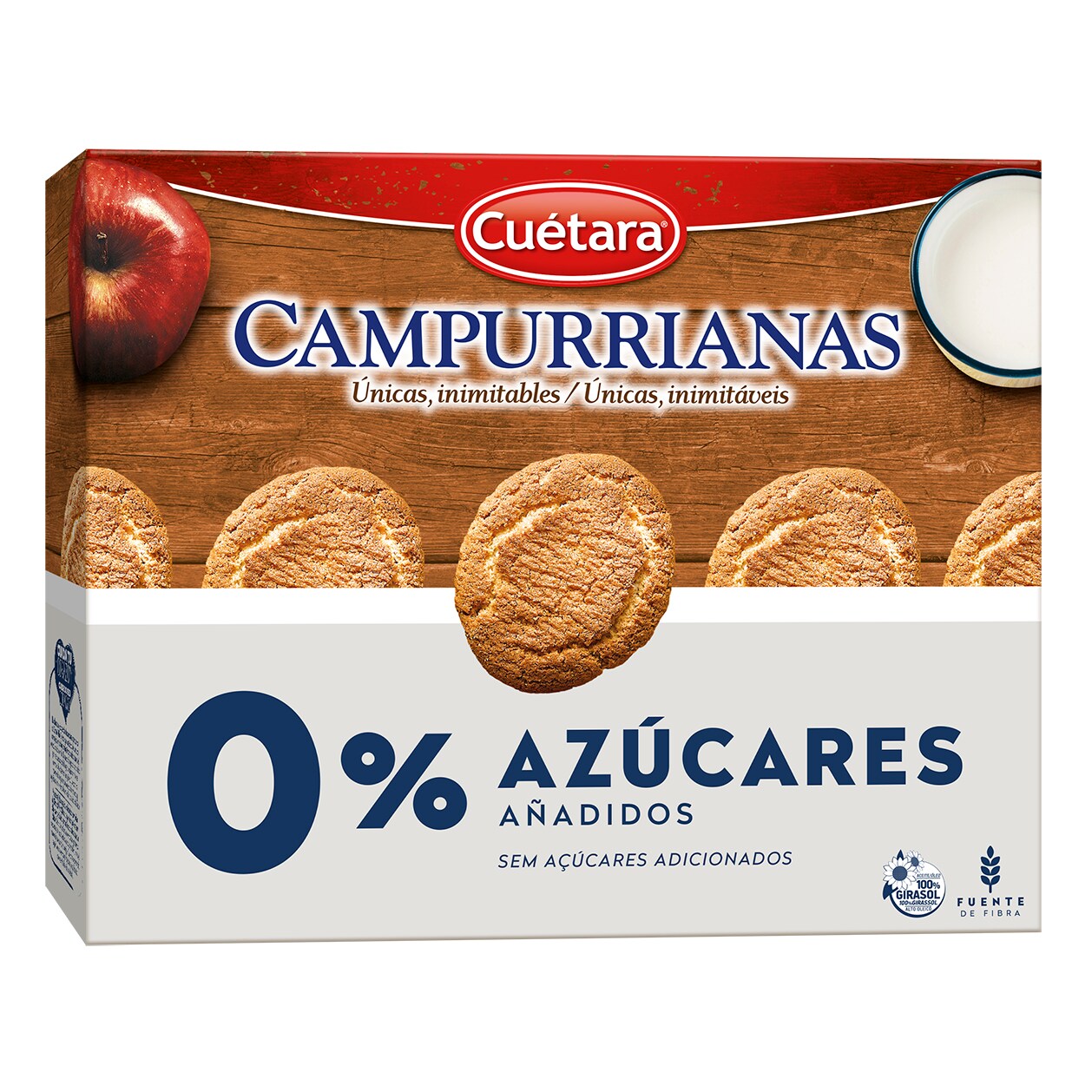 CUETARA galletas campurrianas 0% azúcares añadidos caja 400 gr