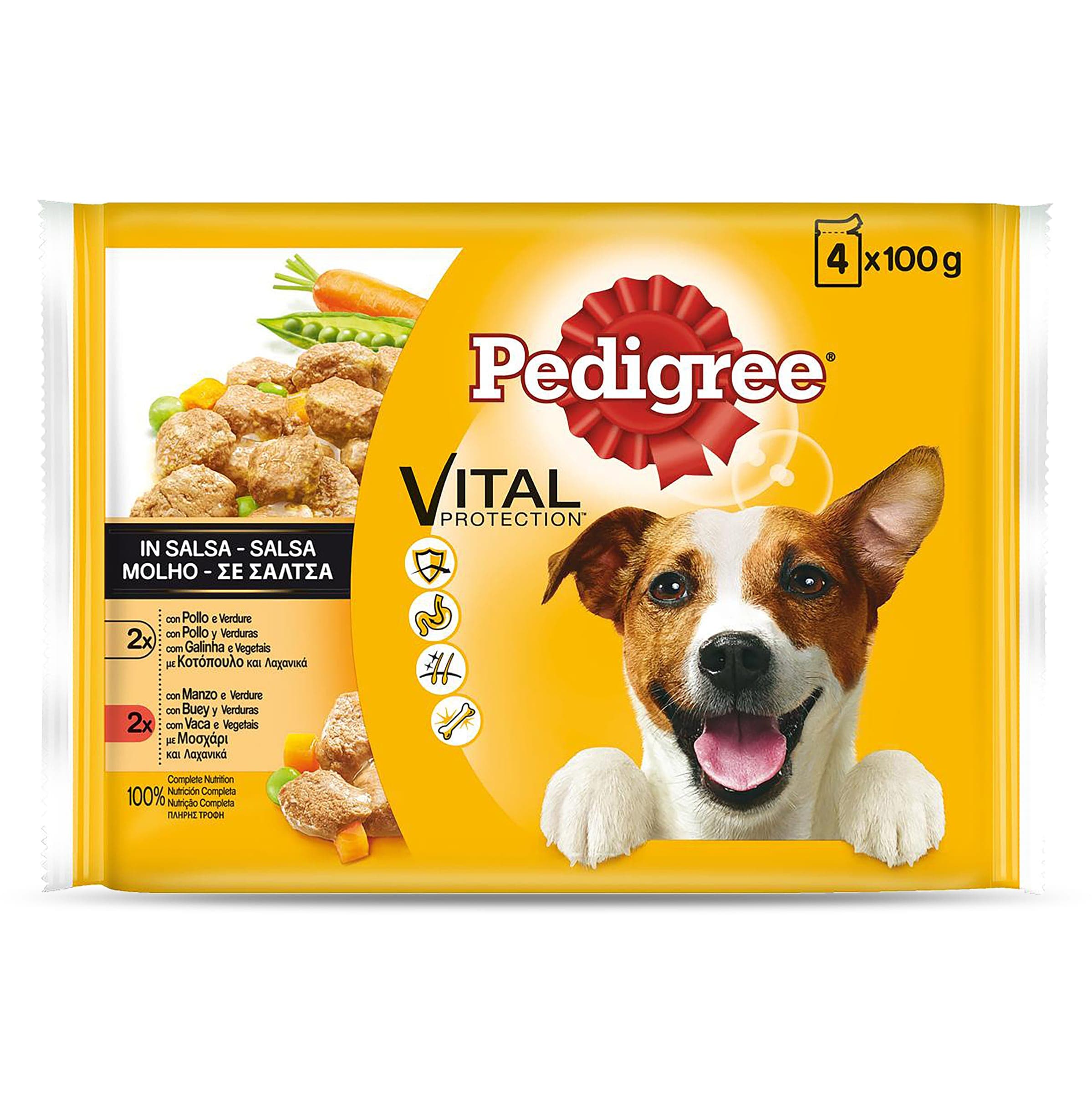 Alimento para perros mix con pollo y buey Pedigree 4 x 100 g