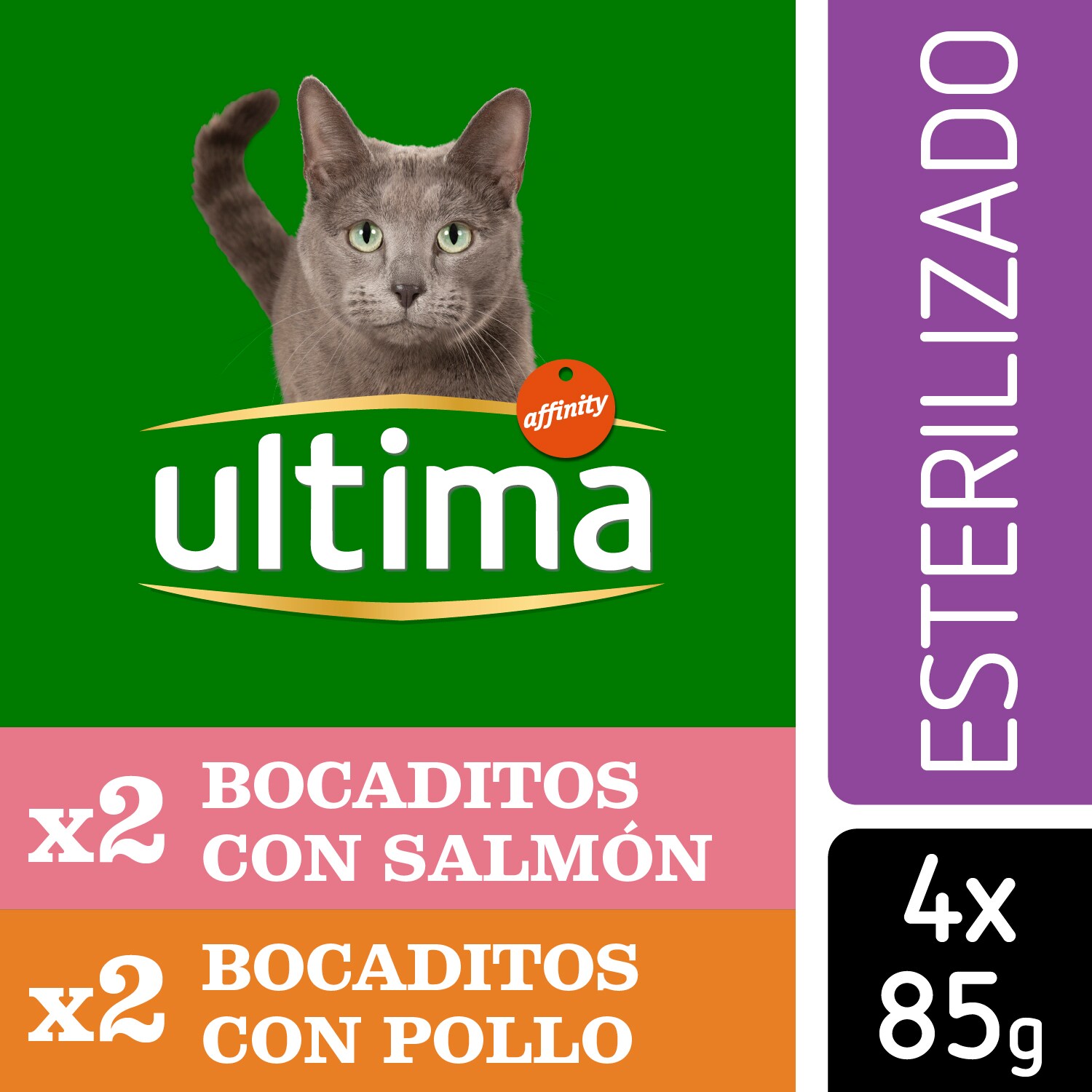 ULTIMA bocaditos para gatos esterilizados multipack 4 x 85 gr