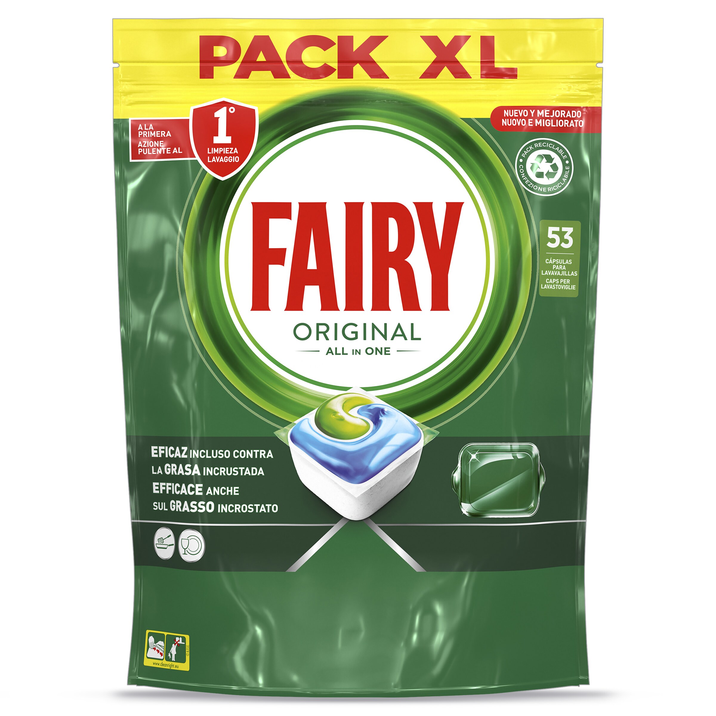 FAIRY lavavajillas máquina todo en uno en cápsulas 60 uds