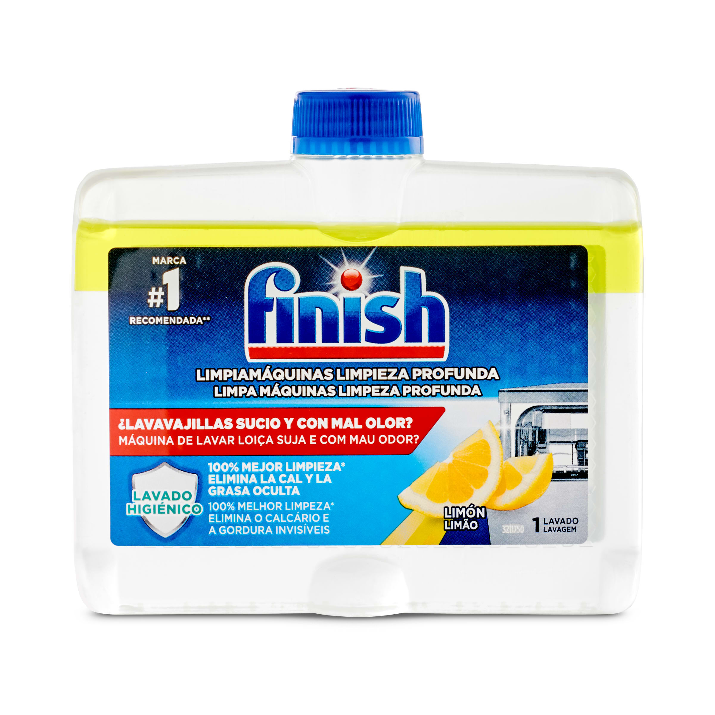 FINISH limpiador para máquina lavavajillas aroma limón botella 250 ml