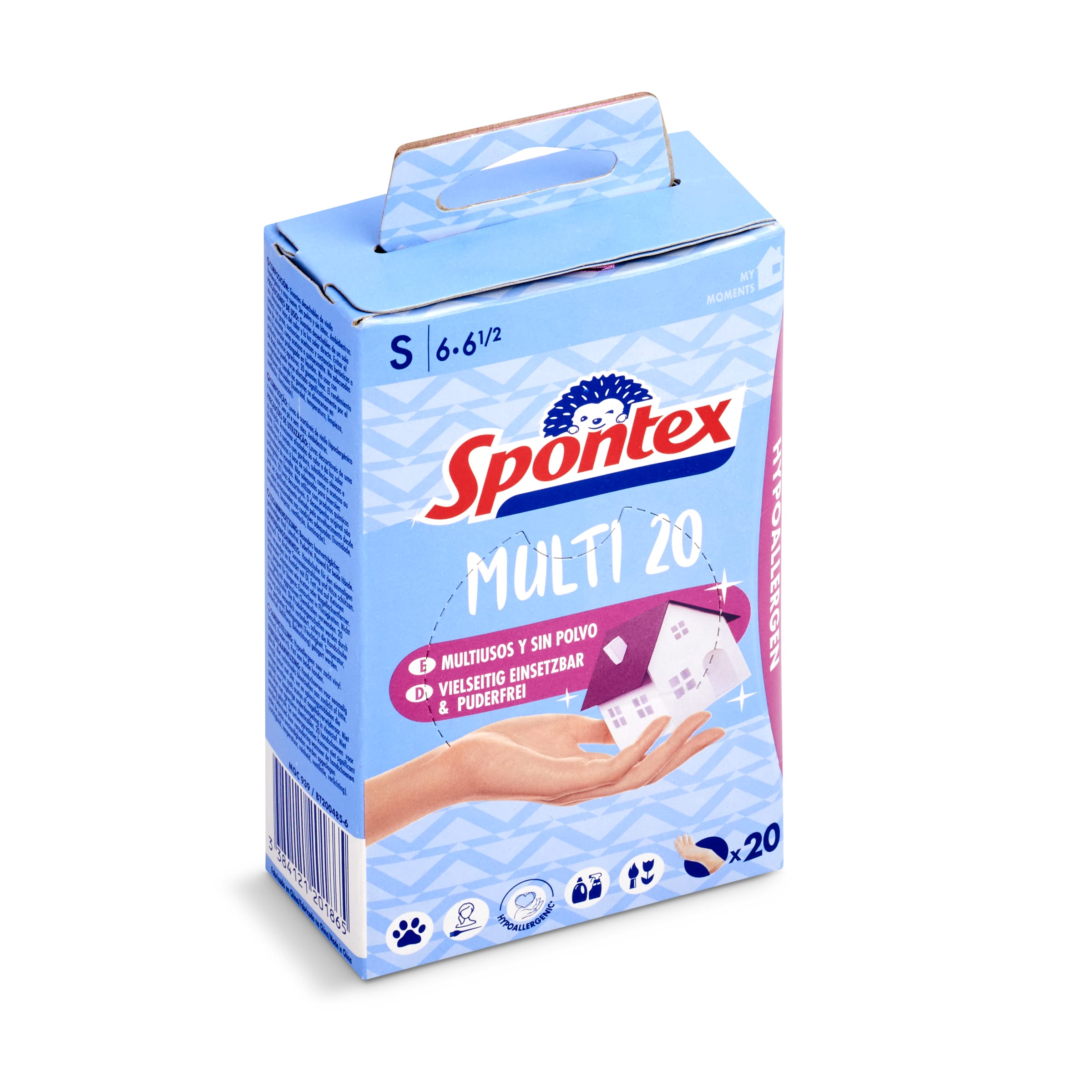 SPONTEX guantes desechables talla S caja 20 uds