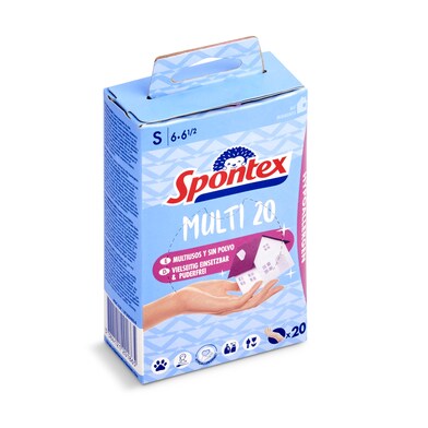 Guantes desechables talla S Spontex bolsa 20 unidades-0 Guantes desechables talla S Spontex bolsa 20 unidades-0