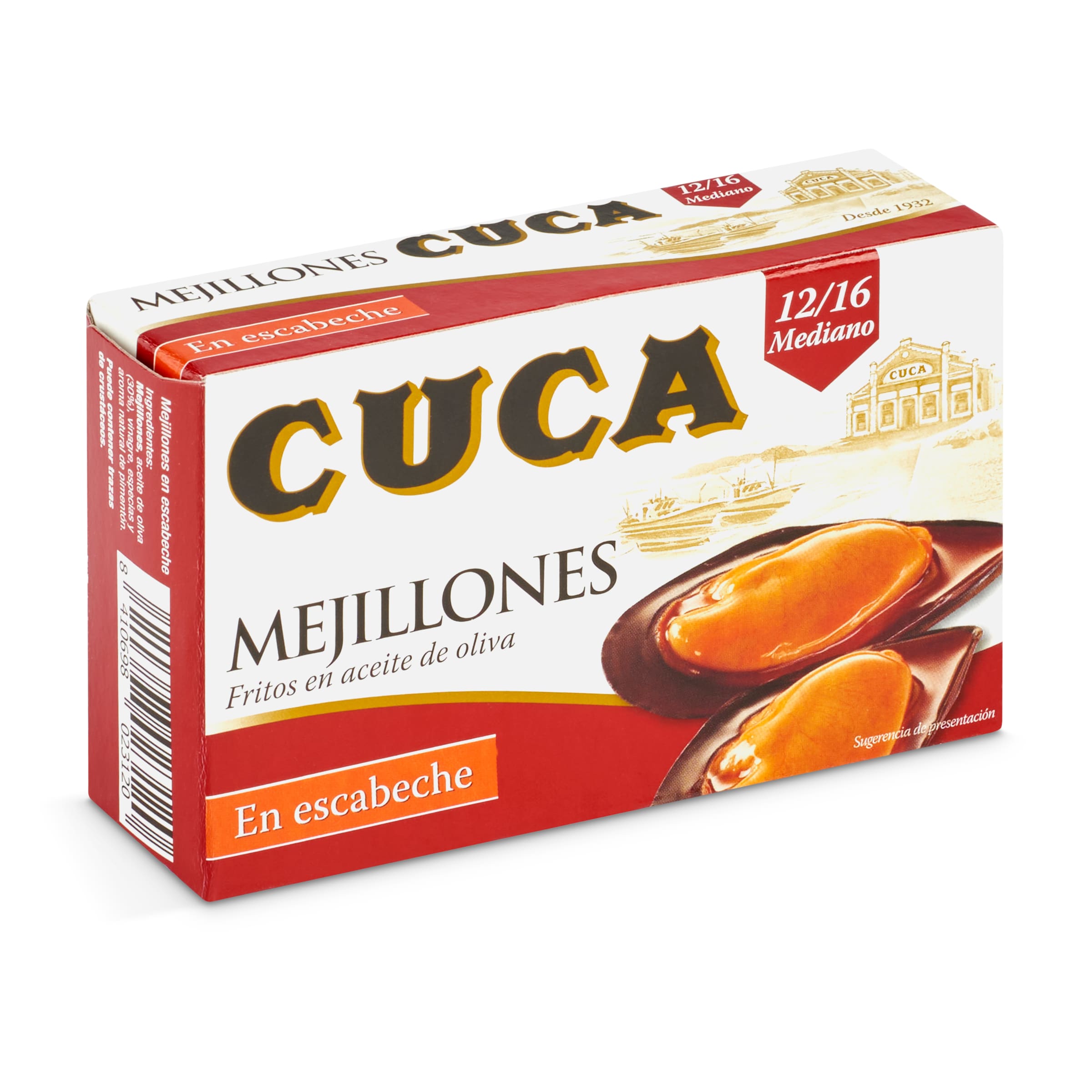CUCA mejillones en escabeche 12/16 piezas lata 69 gr