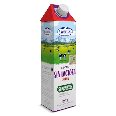 Leche entera sin lactosa ASTURIANA, brik 1 litro