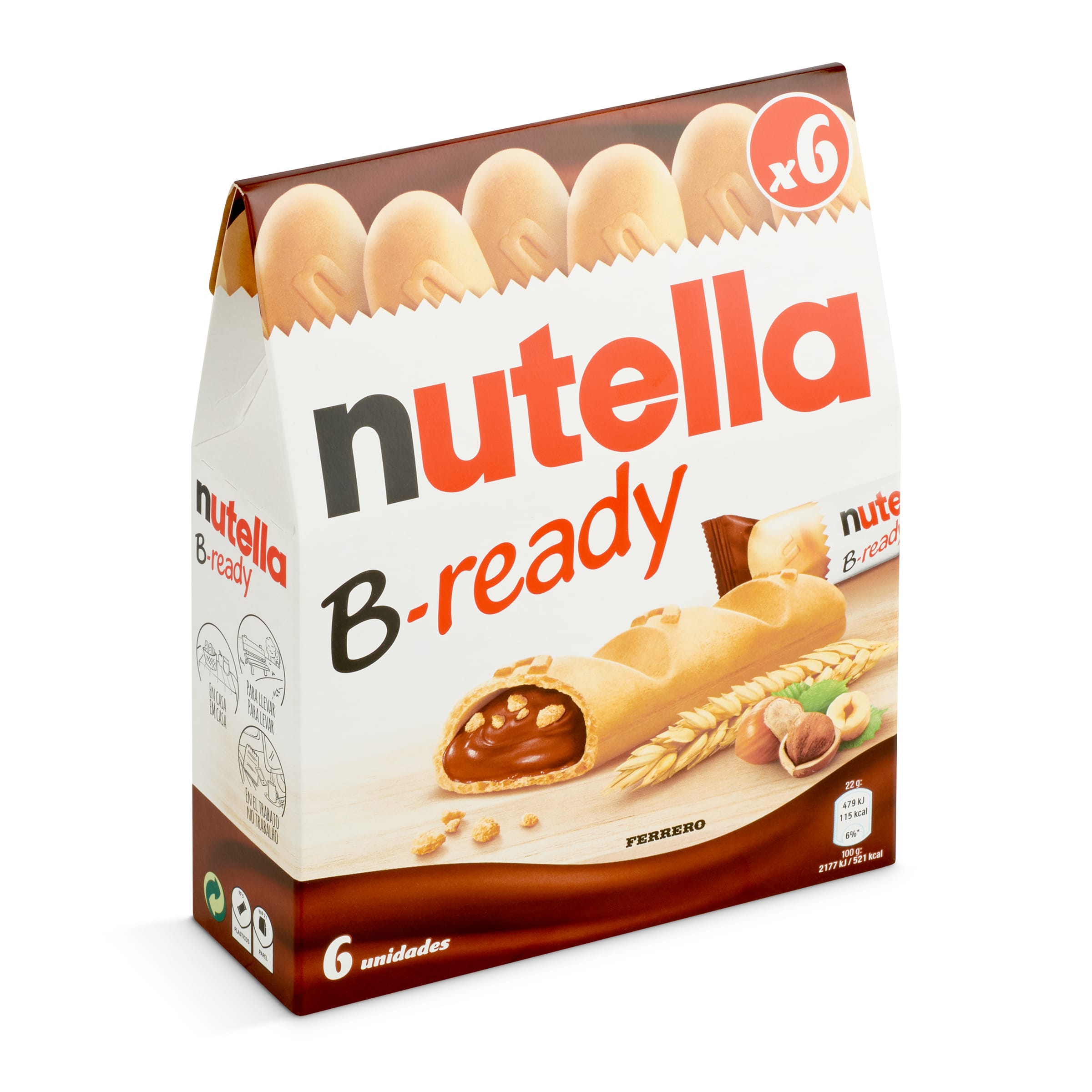 NUTELLA B-ready galletas con nutella caja 6 uds 132 gr
