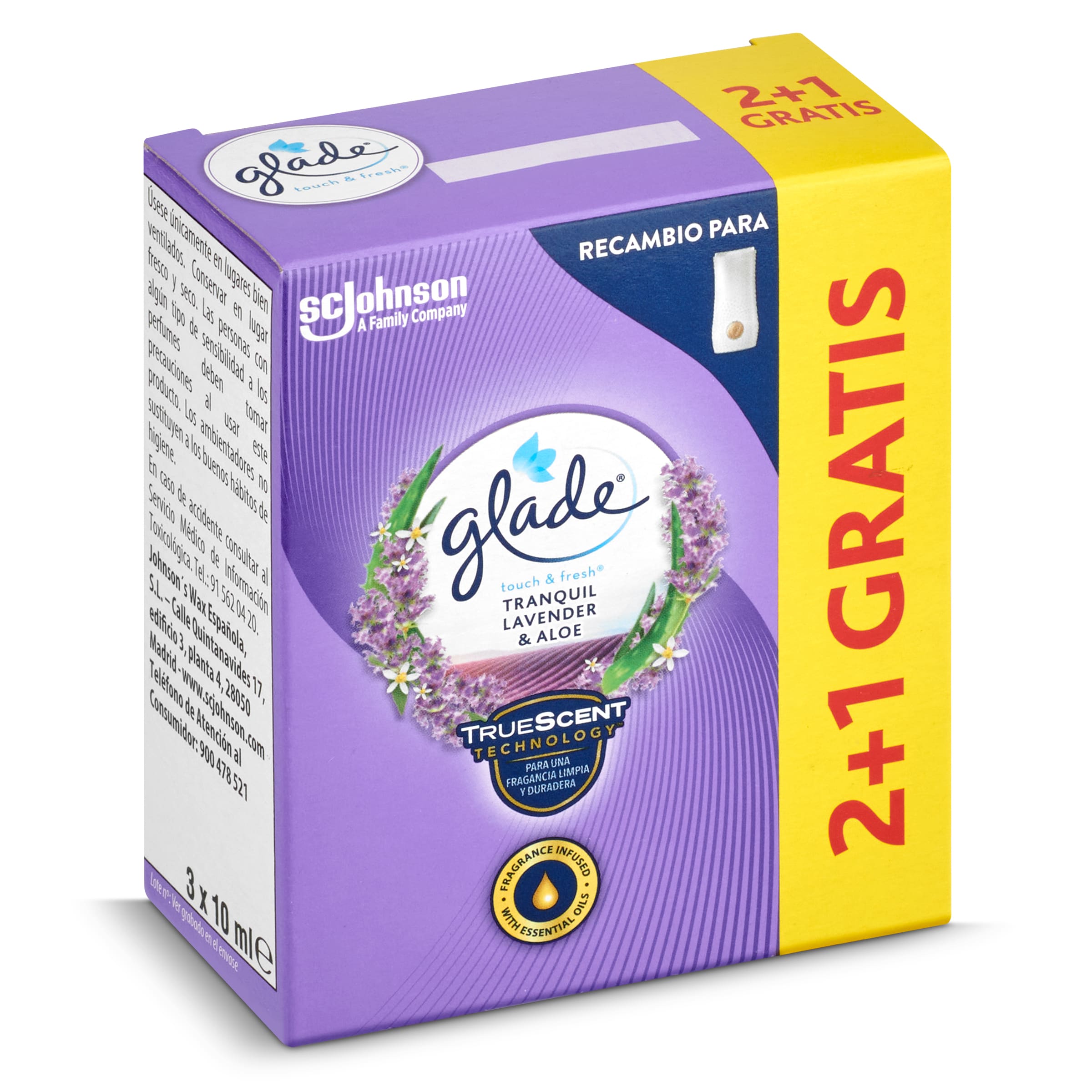 Ambientador lavanda recambio Glade caja 3 unidades