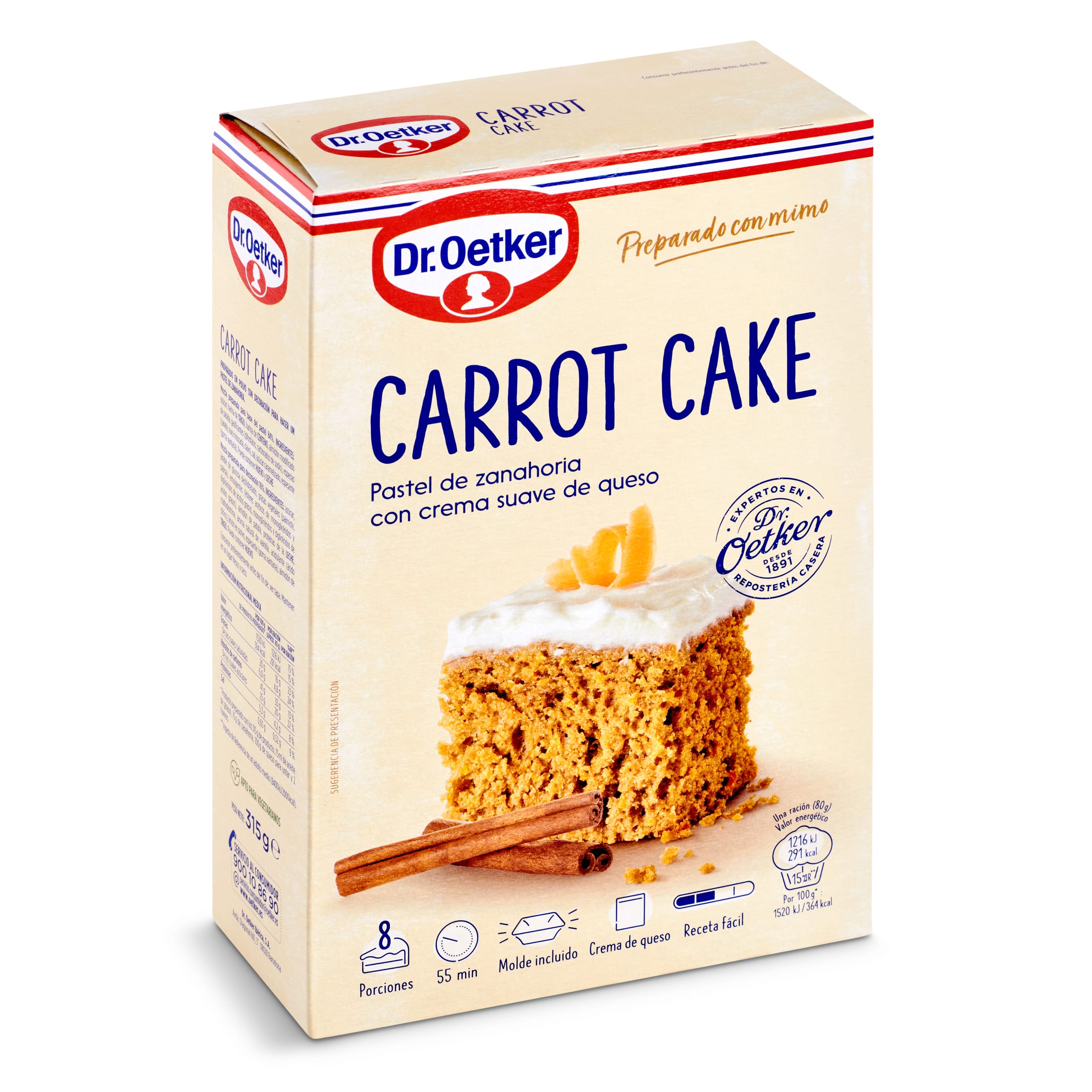 DR.OETKER preparado para pastel de zanahoria caja 350 gr