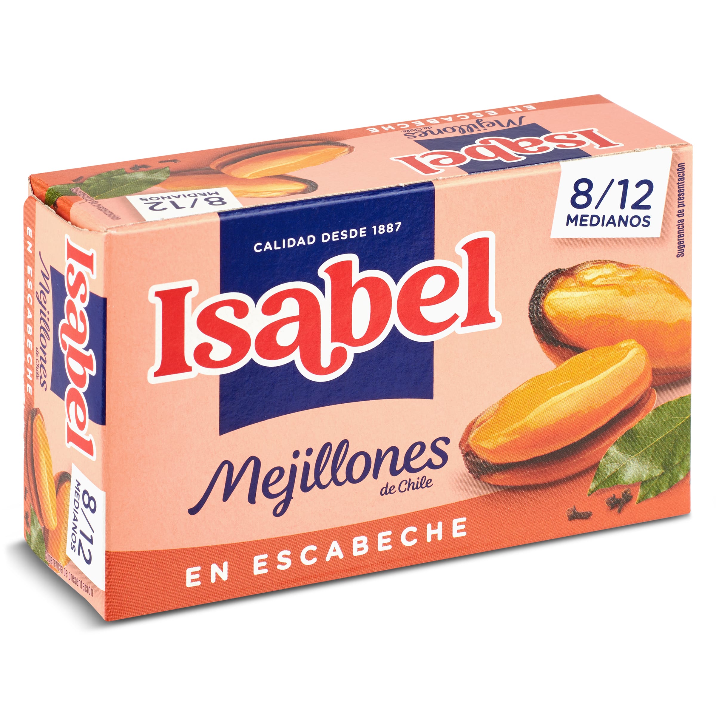 ISABEL mejillones en escabeche 8/12 piezas lata 69 gr
