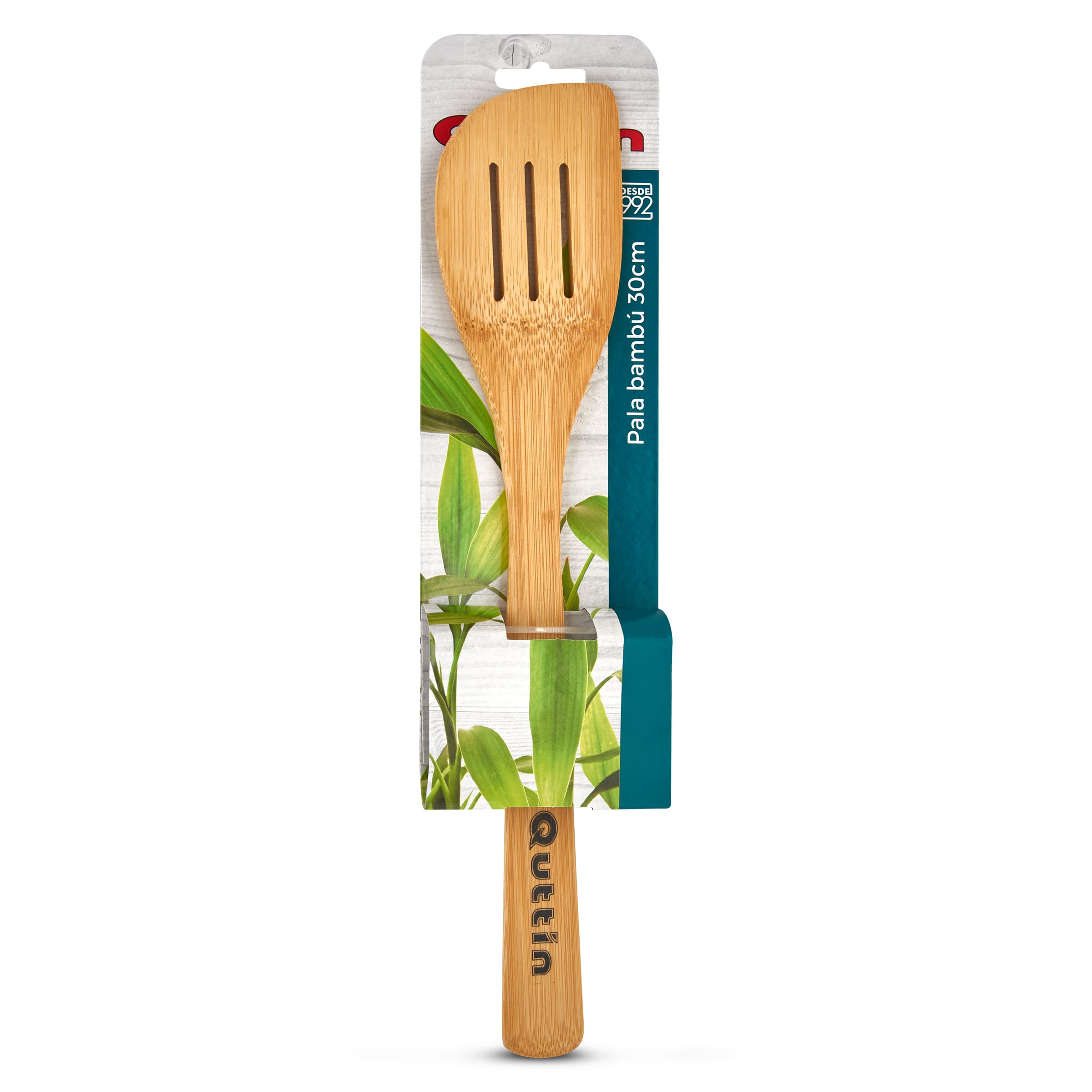 QUTIN pala curva de madera de bambú 30 cm