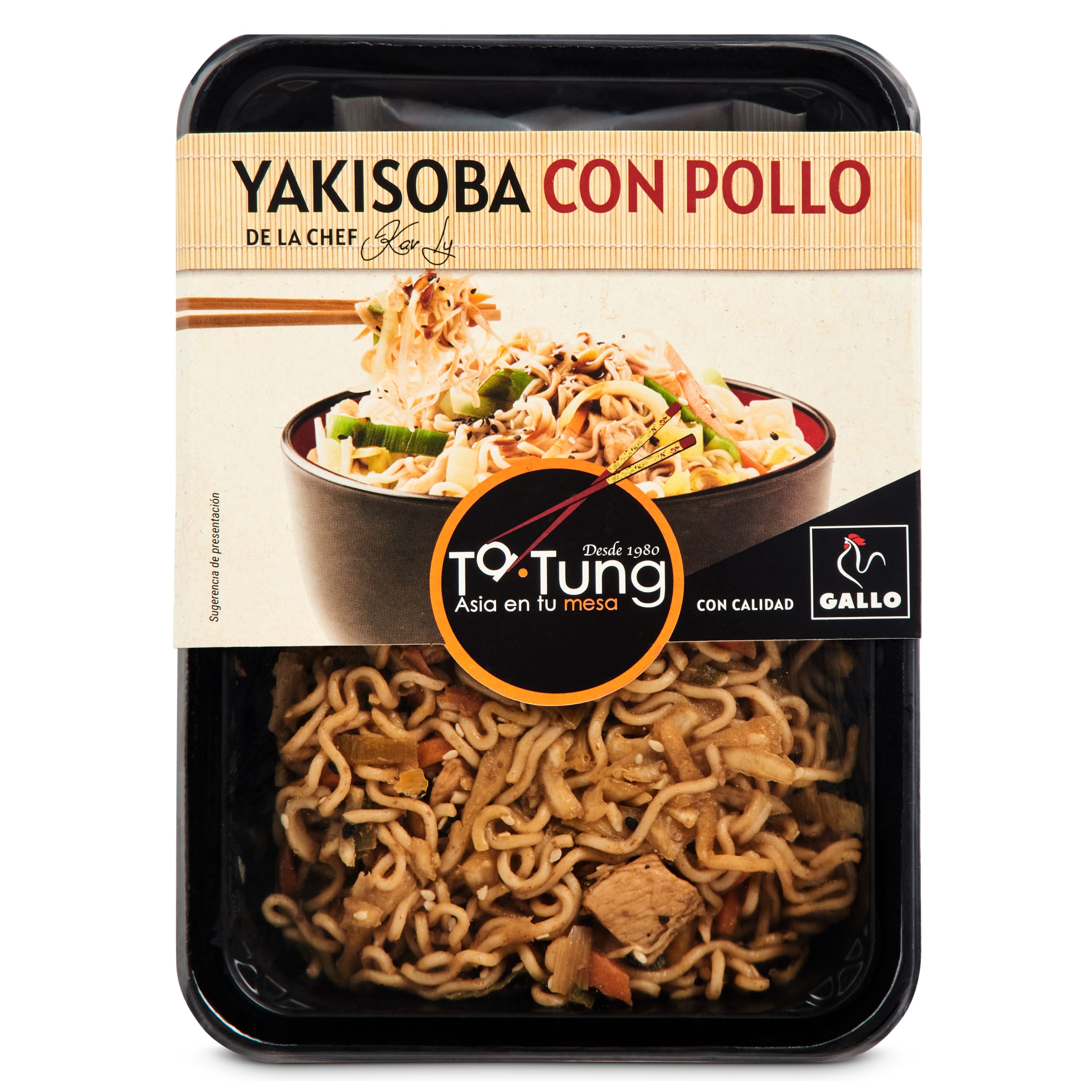 TA TUNG fideos yakisoba con pollo bandeja 300 gr