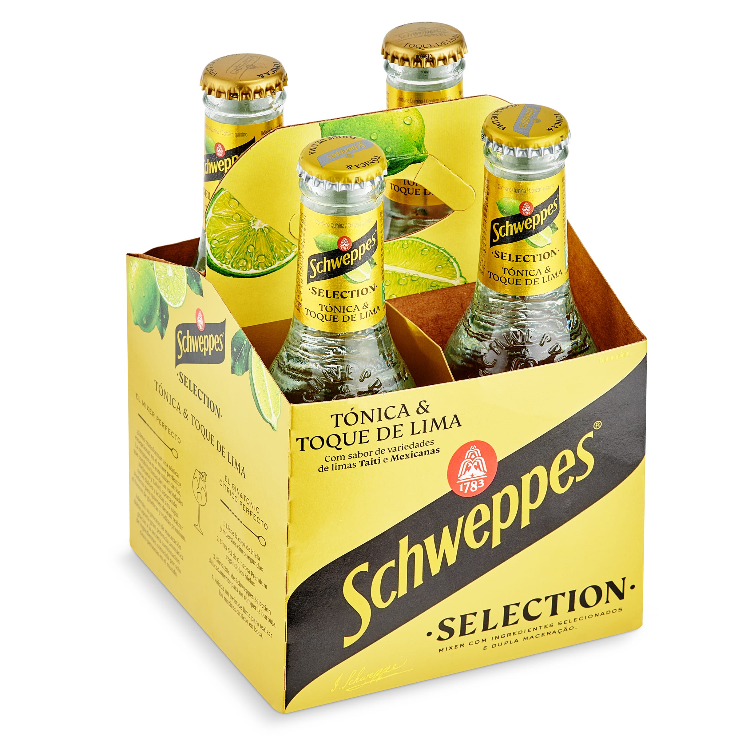 Tónica con toque de lima Schweppes pack 4 x 20 cl