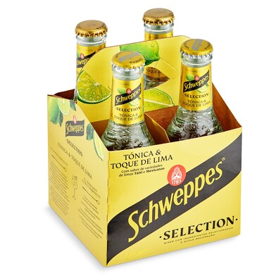 Tónica con toque de lima Schweppes pack 4 x 200 ml-0 Tónica con toque de lima Schweppes pack 4 x 200 ml-0