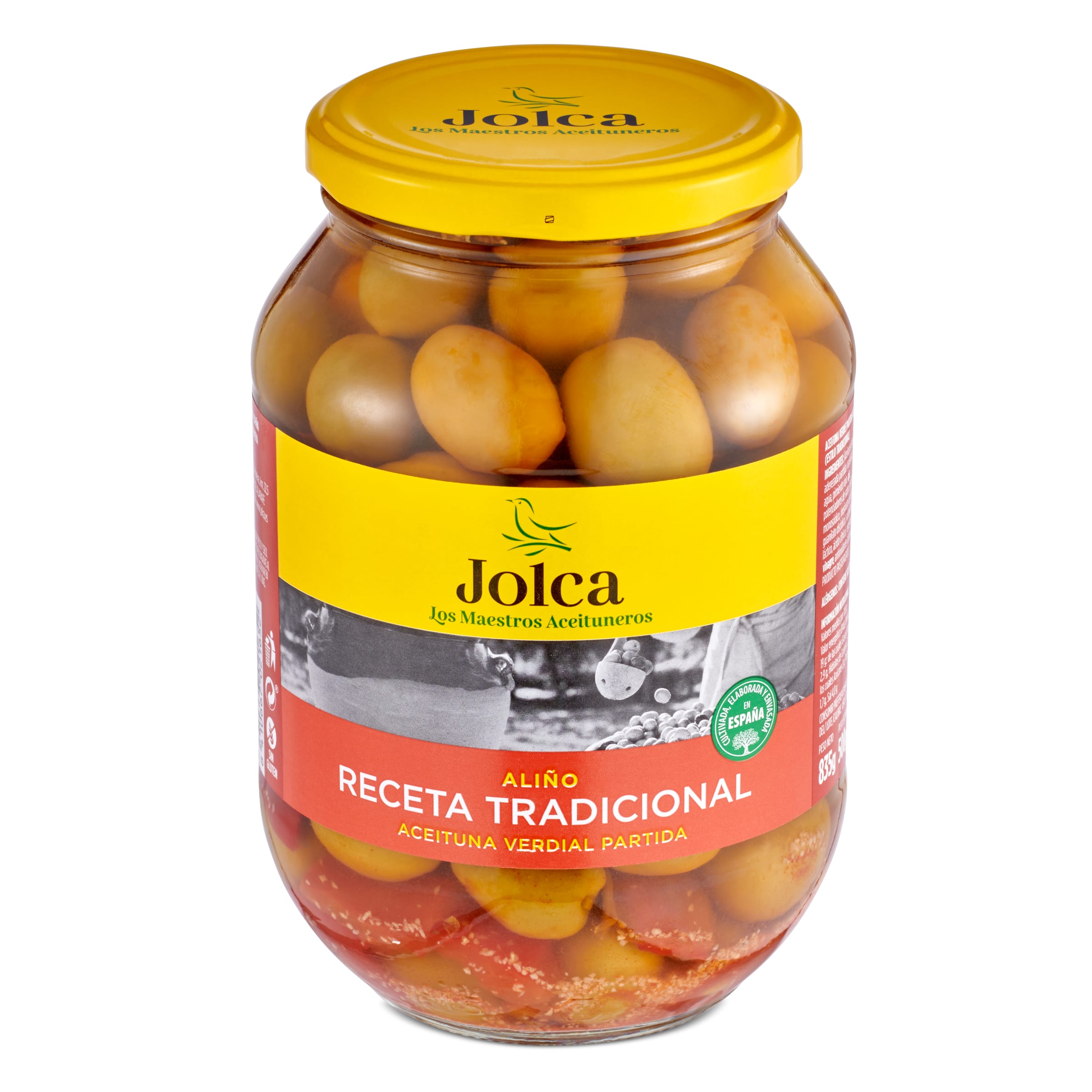 JOLCA aceitunas partidas aliñadas frasco 500 gr