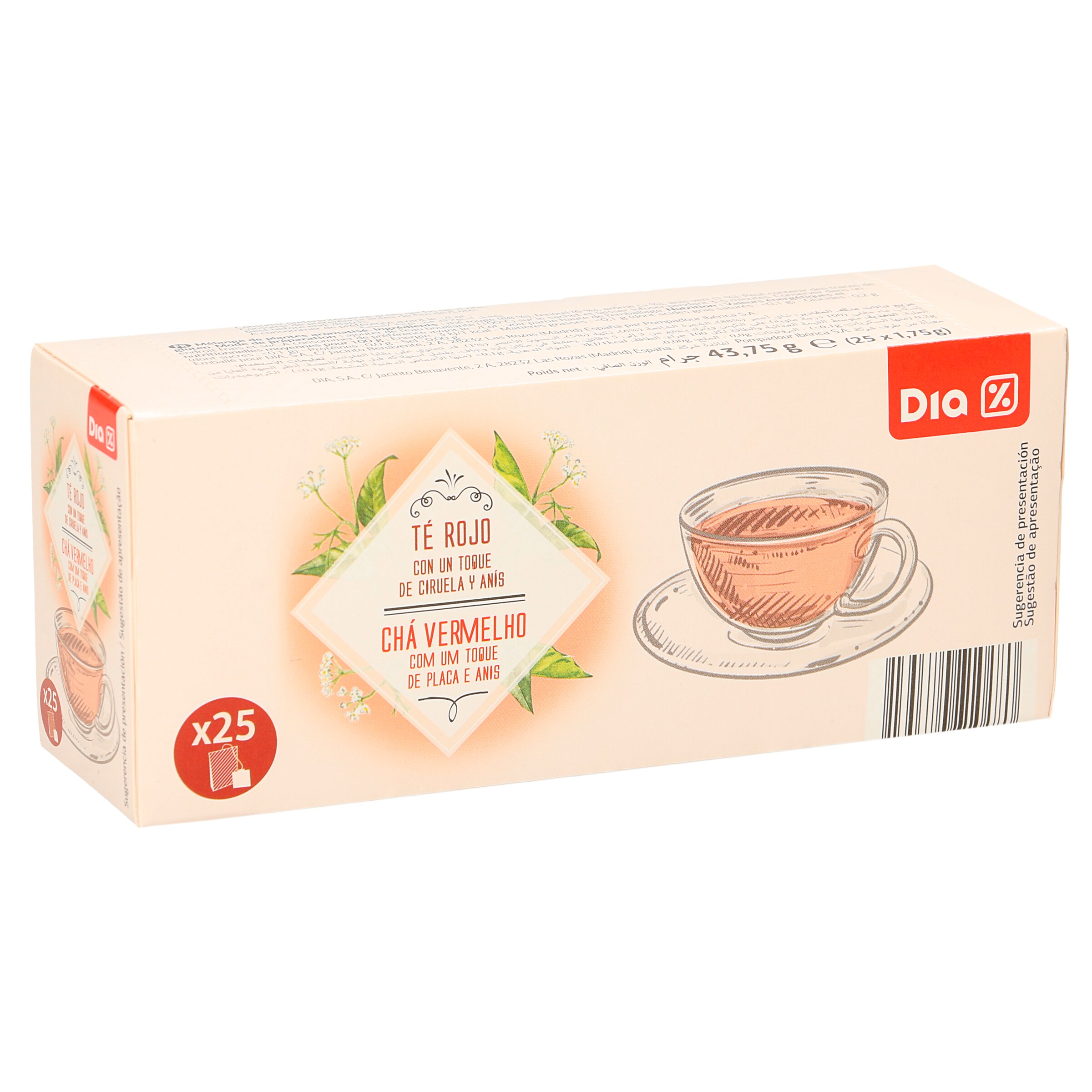 DIA té rojo con un toque de ciruela y anís estuche 25 bolsitas
